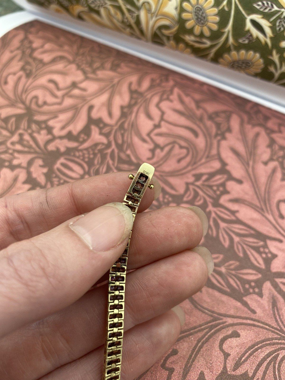Lovely 14k Gold Articulated Link Diamond Tennis Bracelet 7.25L #2741 9