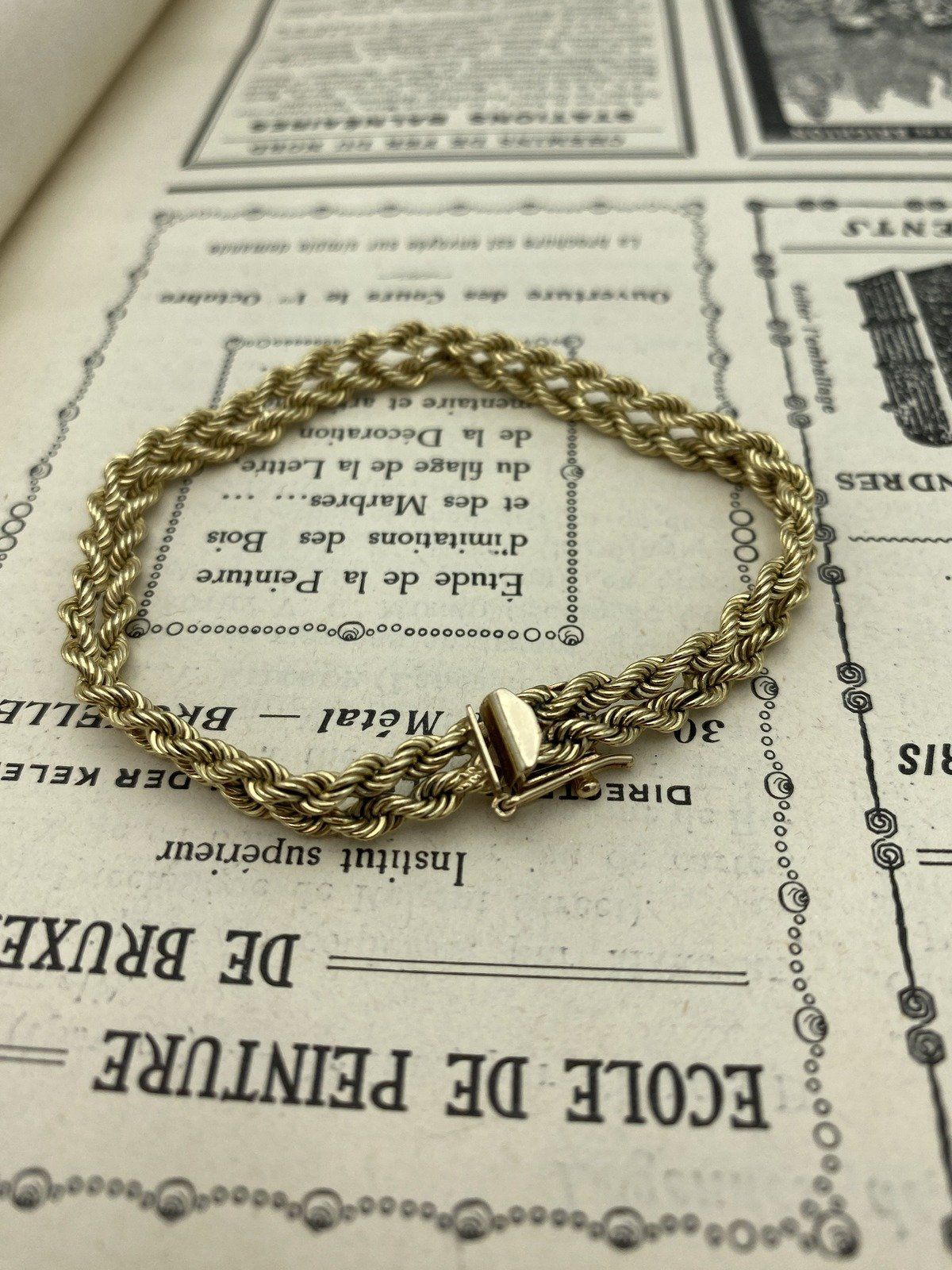 14k Solid Gold Double Rope Chain 7.25L Bracelet 2