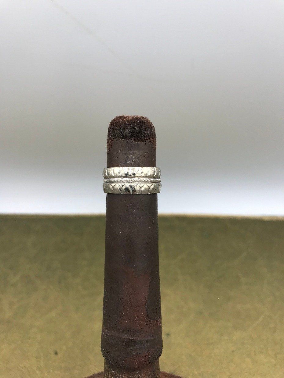 Vintage Wedlock 14k White Gold Petal Carved Wide Ring Band 3