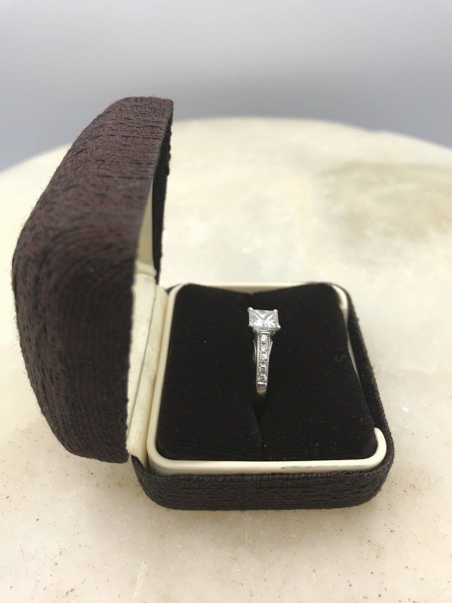 14k White Gold 1.83tcw Princess Cut Engagement Ring 3