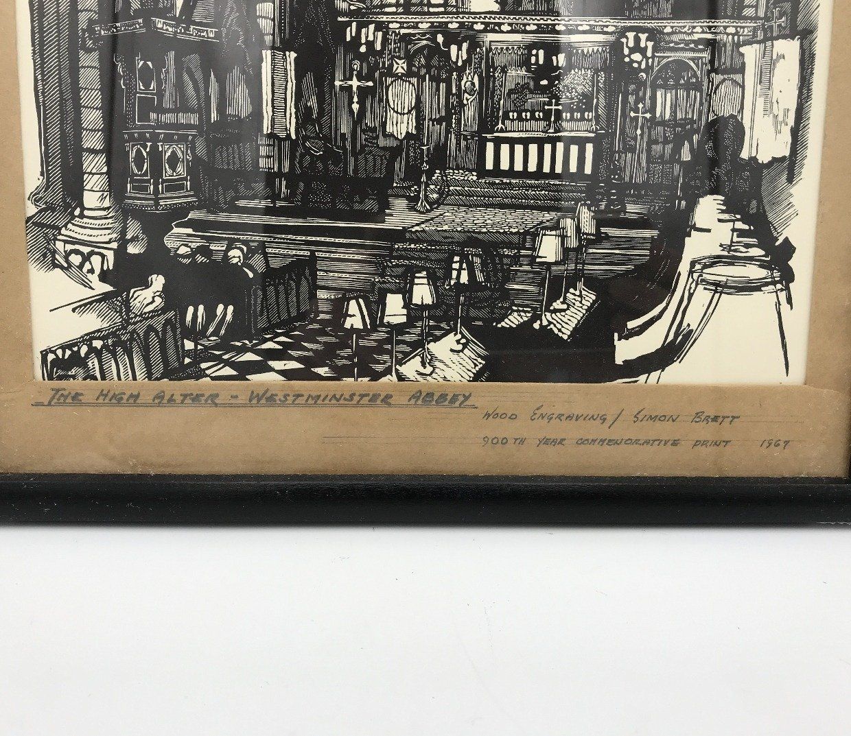 The High Altar - Westminster Abbey print from Simon Brett Engraving 2