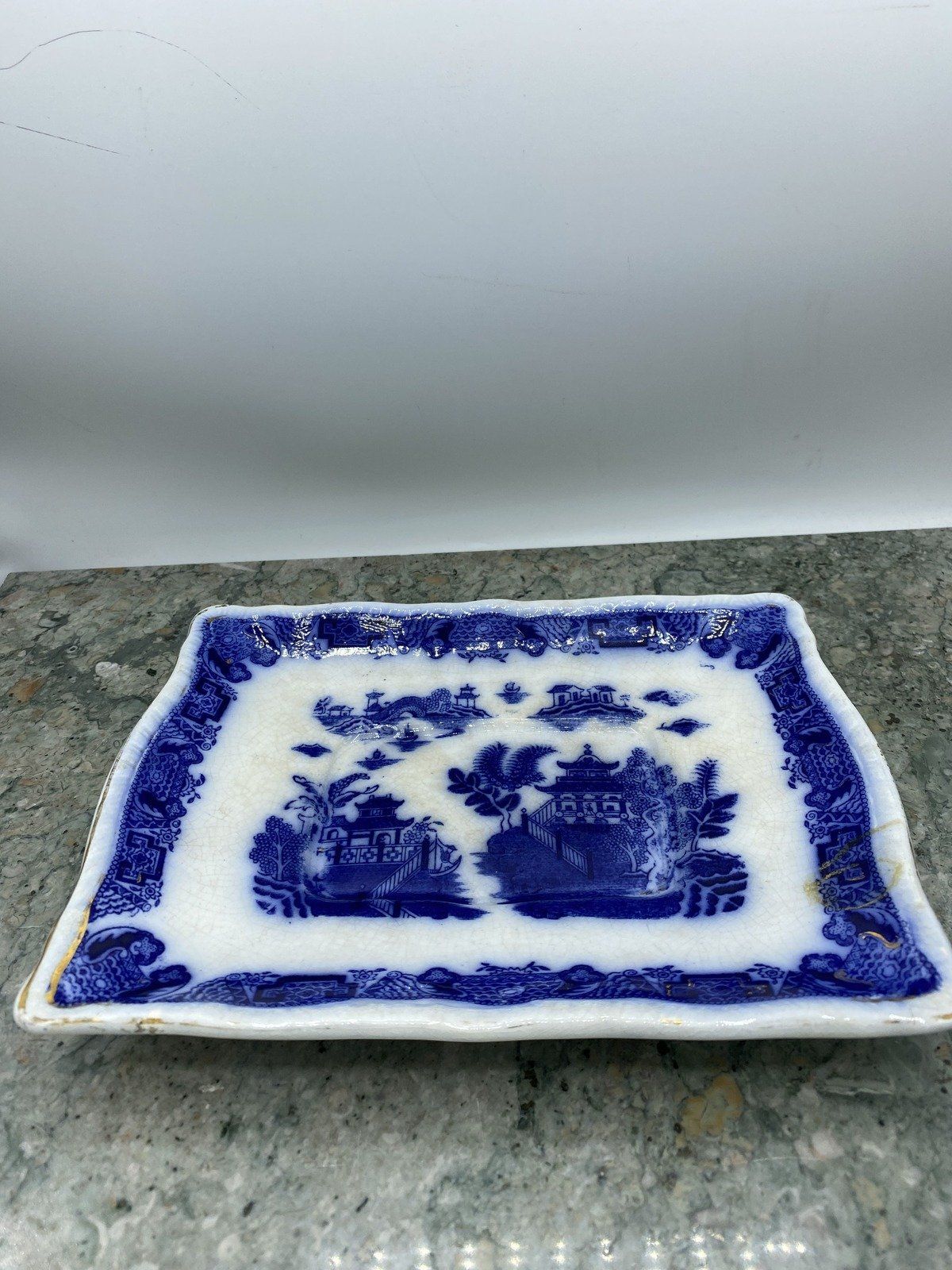 Flow Blue Tureen and Under Plate 417 2