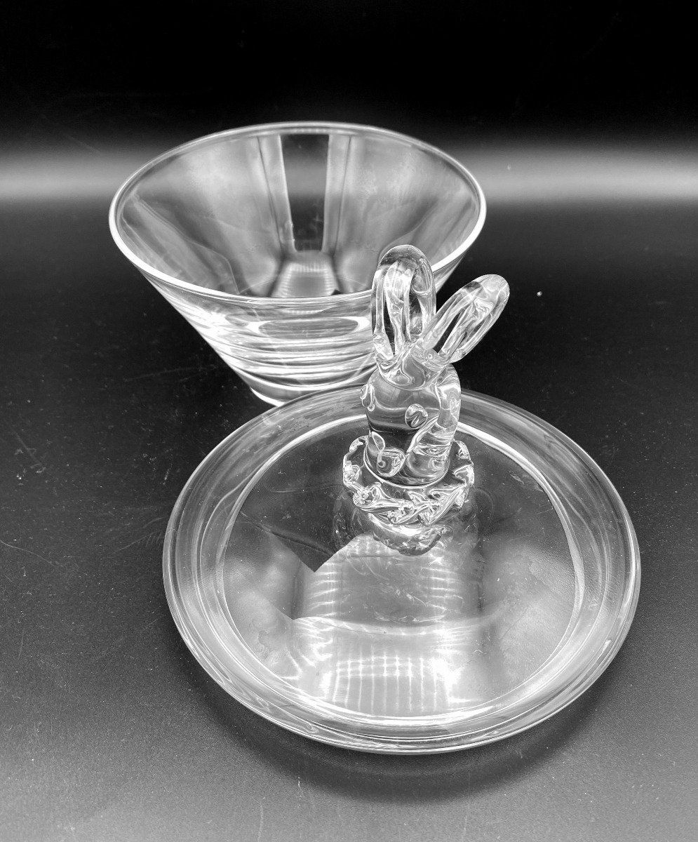 Signed Steuben Covered Candy Dish with Rams Head, 1943 Designed by Irene Benton 4