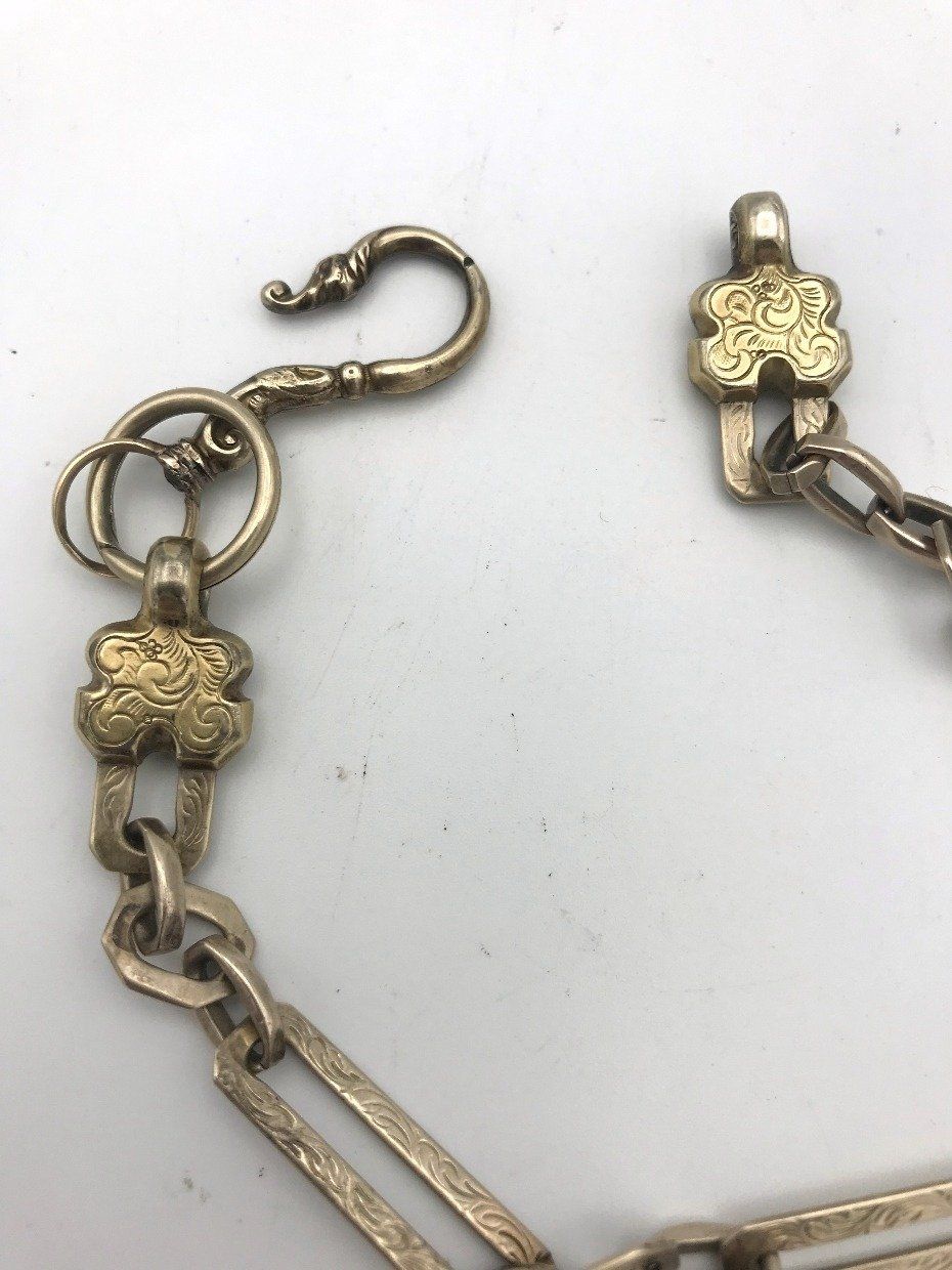 Antique 10k Gold c.1900s Pocket Watch Fob Chain 3