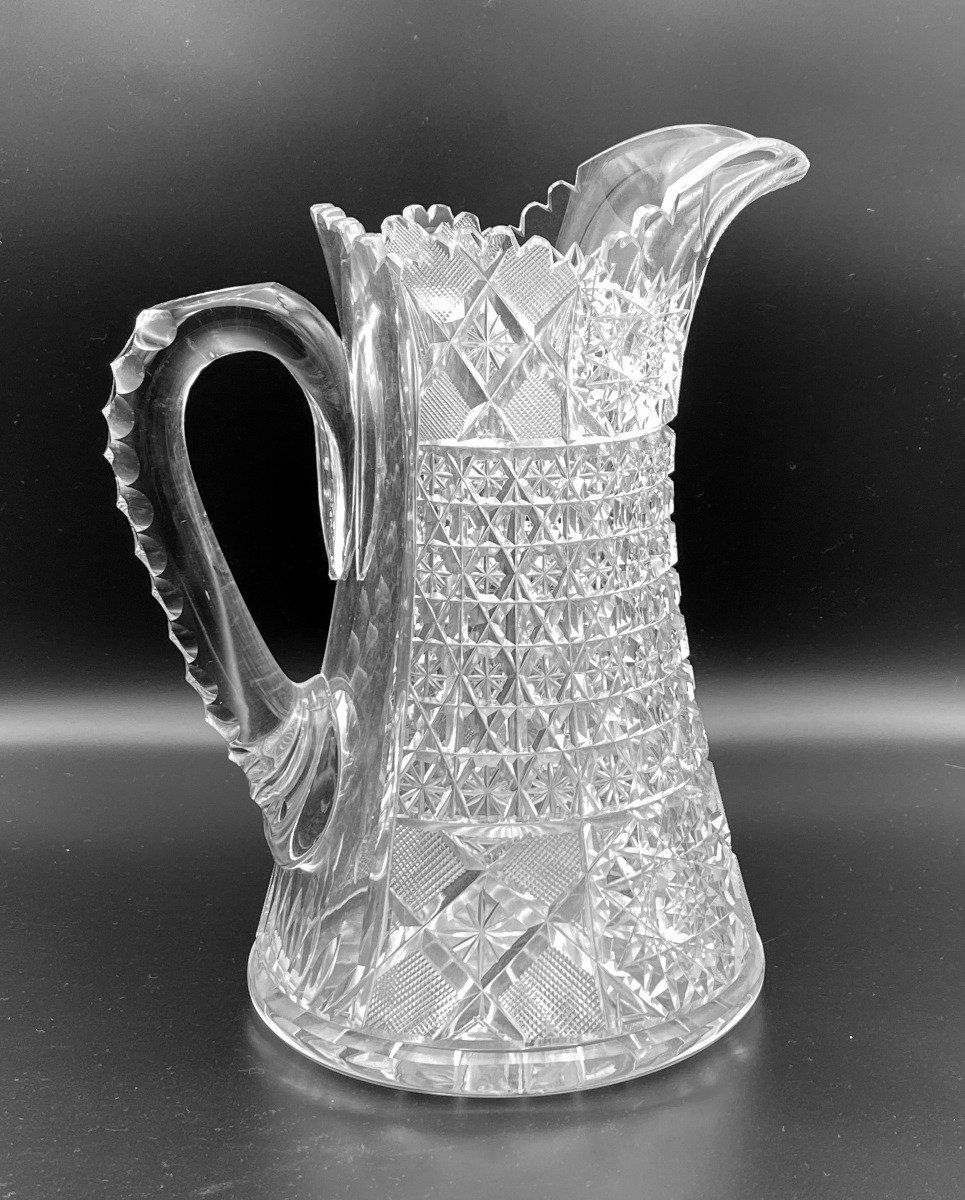 Cut Glass Pitcher Arcadia Pattern Sterling Glass Co 2
