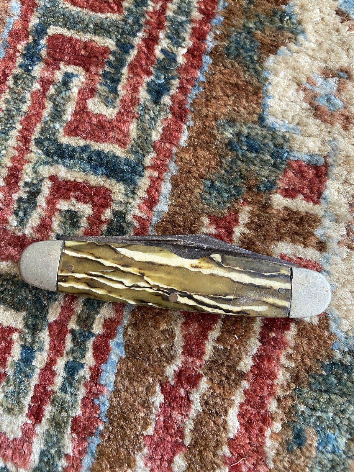 Vintage c.1930s Imperial Camo Celluliod 3 Blade Pocket Knife 2