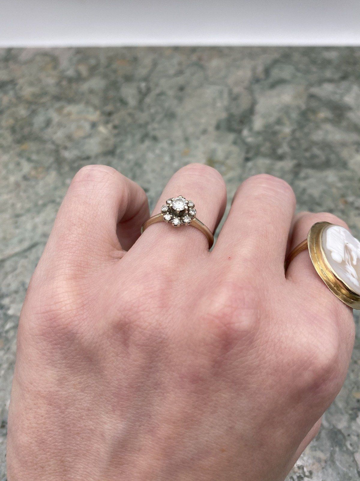 Vintage 14k White Gold Floral .60ctw Diamond Bloom Bridal Ring #2486 7