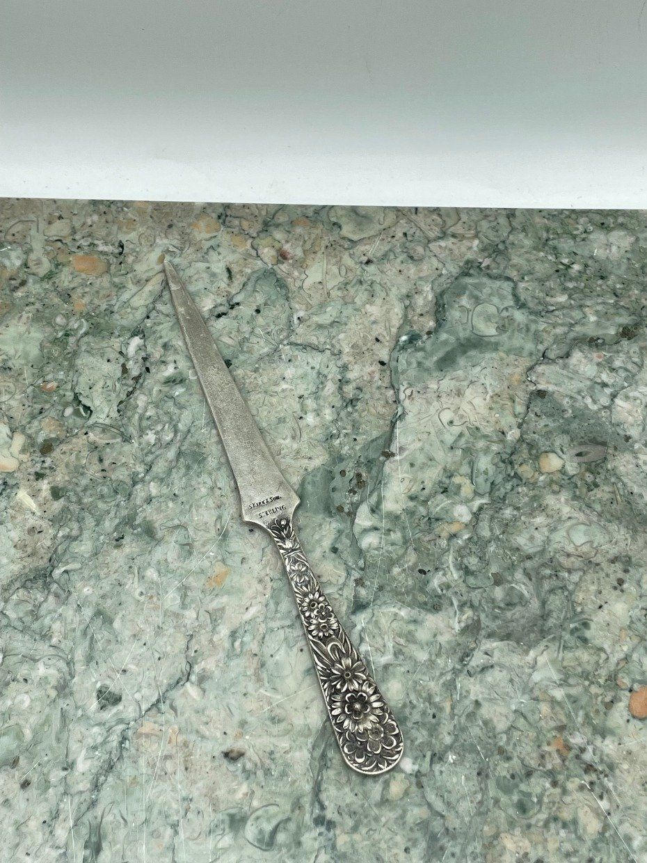 S. Kirk & Sons Sterling Silver Floral Repousse Letter Opener 2