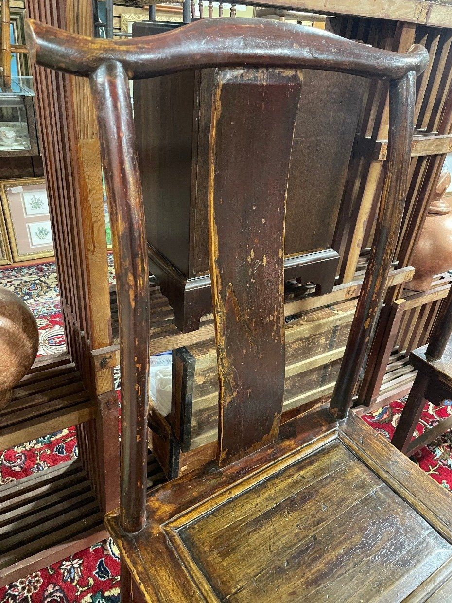 Single Armless 19th Century Chinese Oak Empire Chair 2