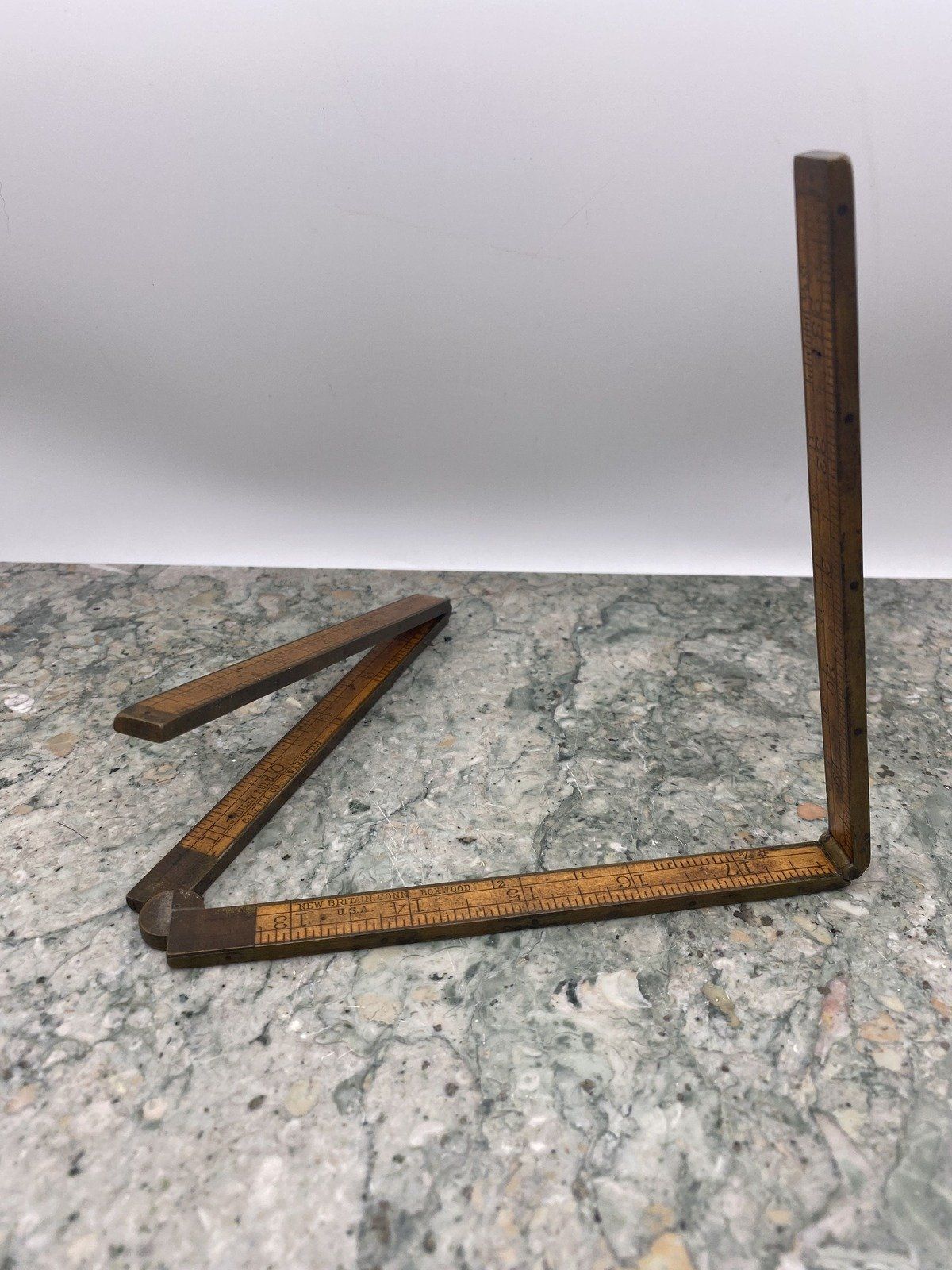 Vintage Wooden Stanley No. 62 Retractable Folding Ruler 2