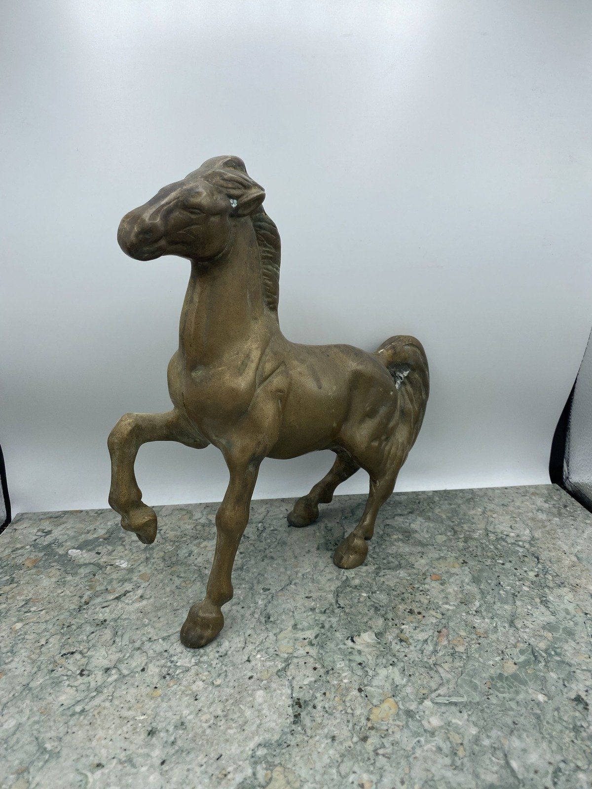 Vintage Brass Rearing Stallion