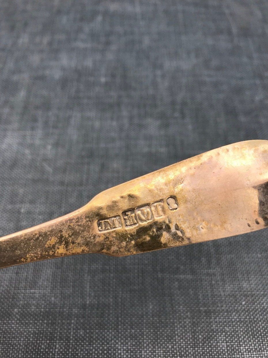 Antique 19th C. Jean Moucheront English Hallmarked Unstamped .900 Silver Serving Spoon 6