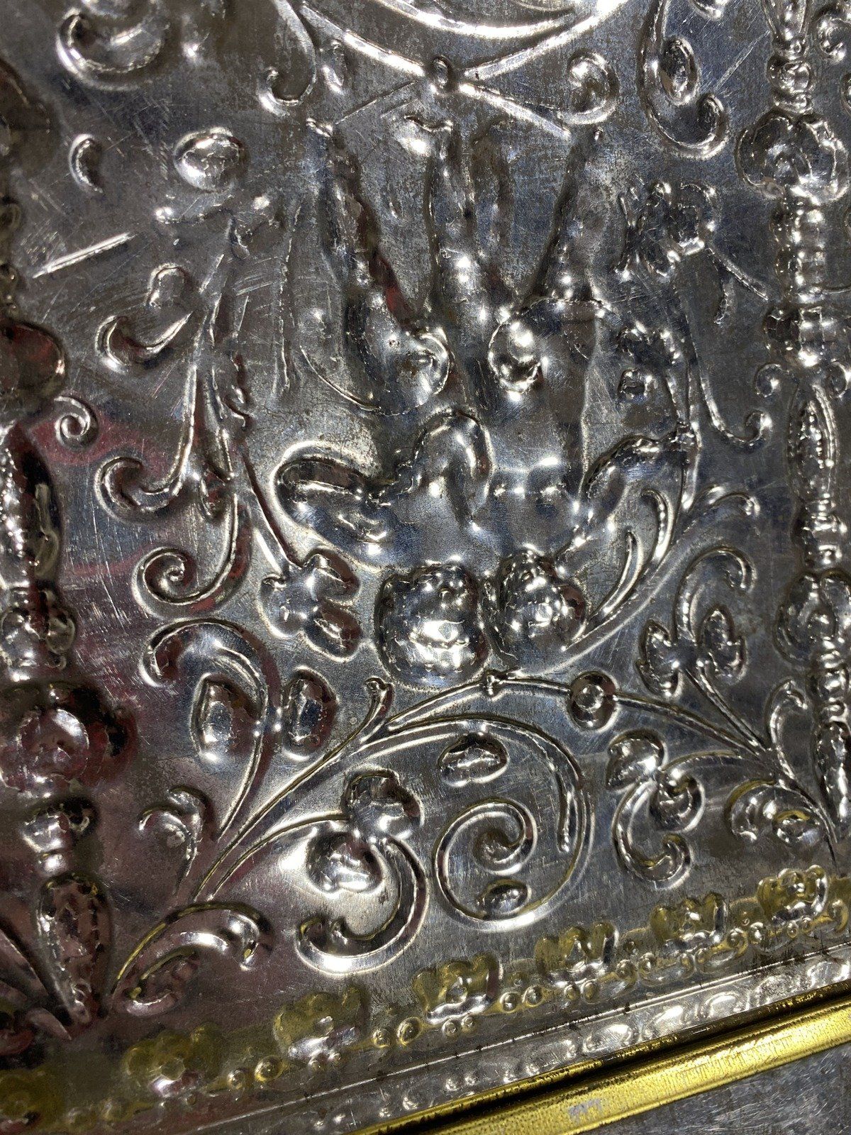 Vintage W. German Gilt Cherub Chased Letter Desk Box 5