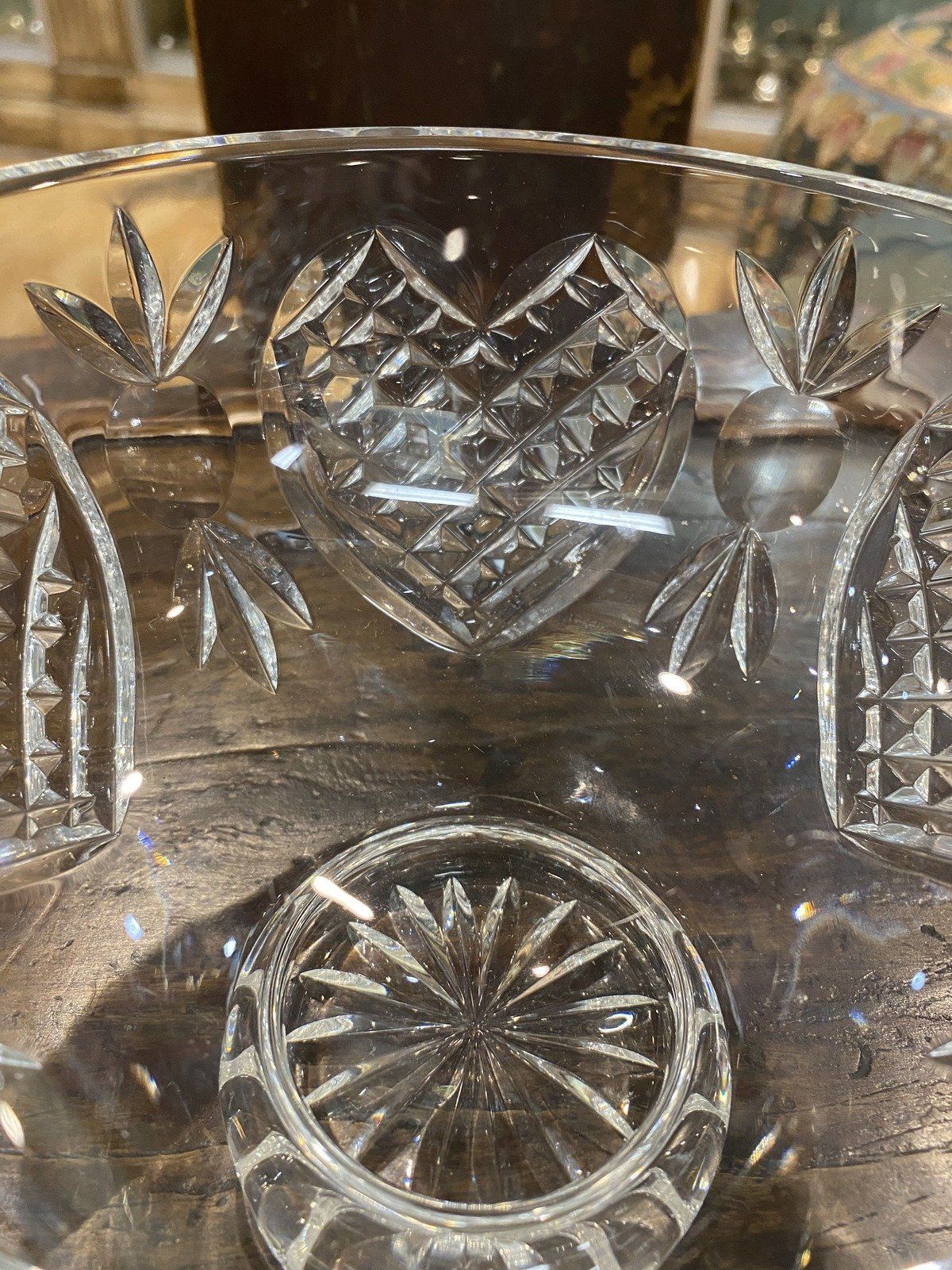 Waterford Crystal Heart Love Motif Pedestal Bowl 4