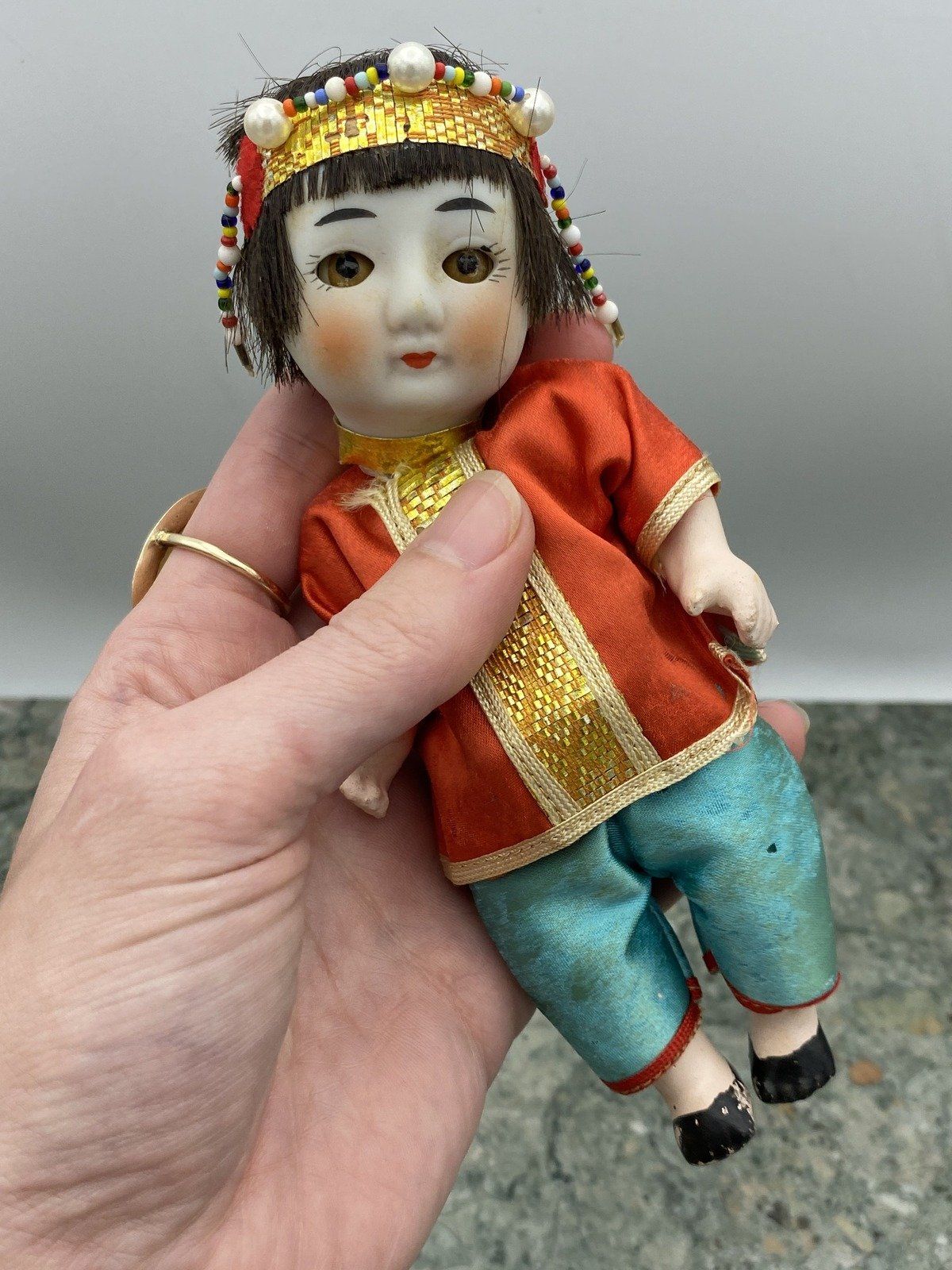 Sleepy Eye Porcelain Japanese Squeaky Boy Doll 2