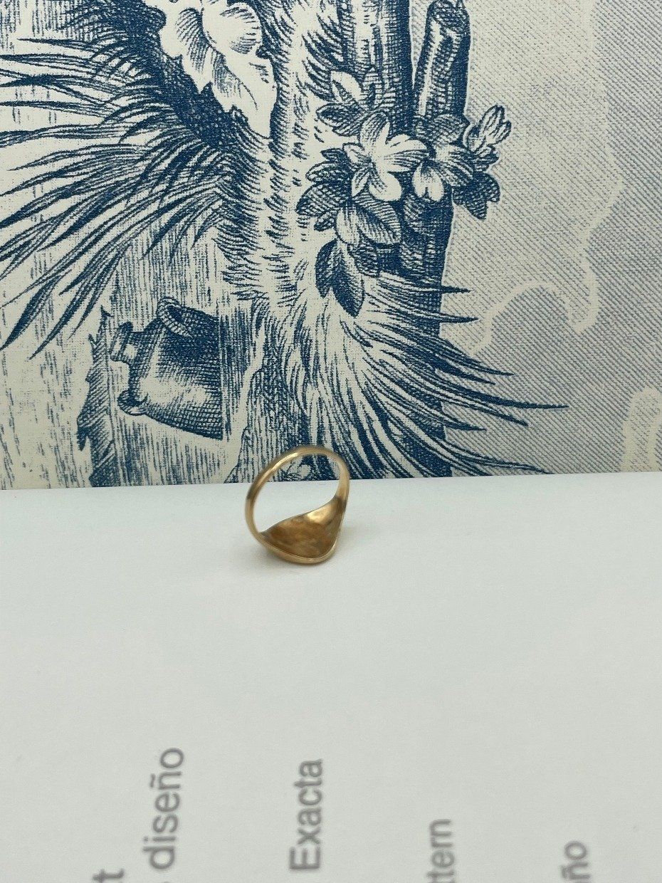 Tiny Antique 10k Gold B Initial Signet Ring 2