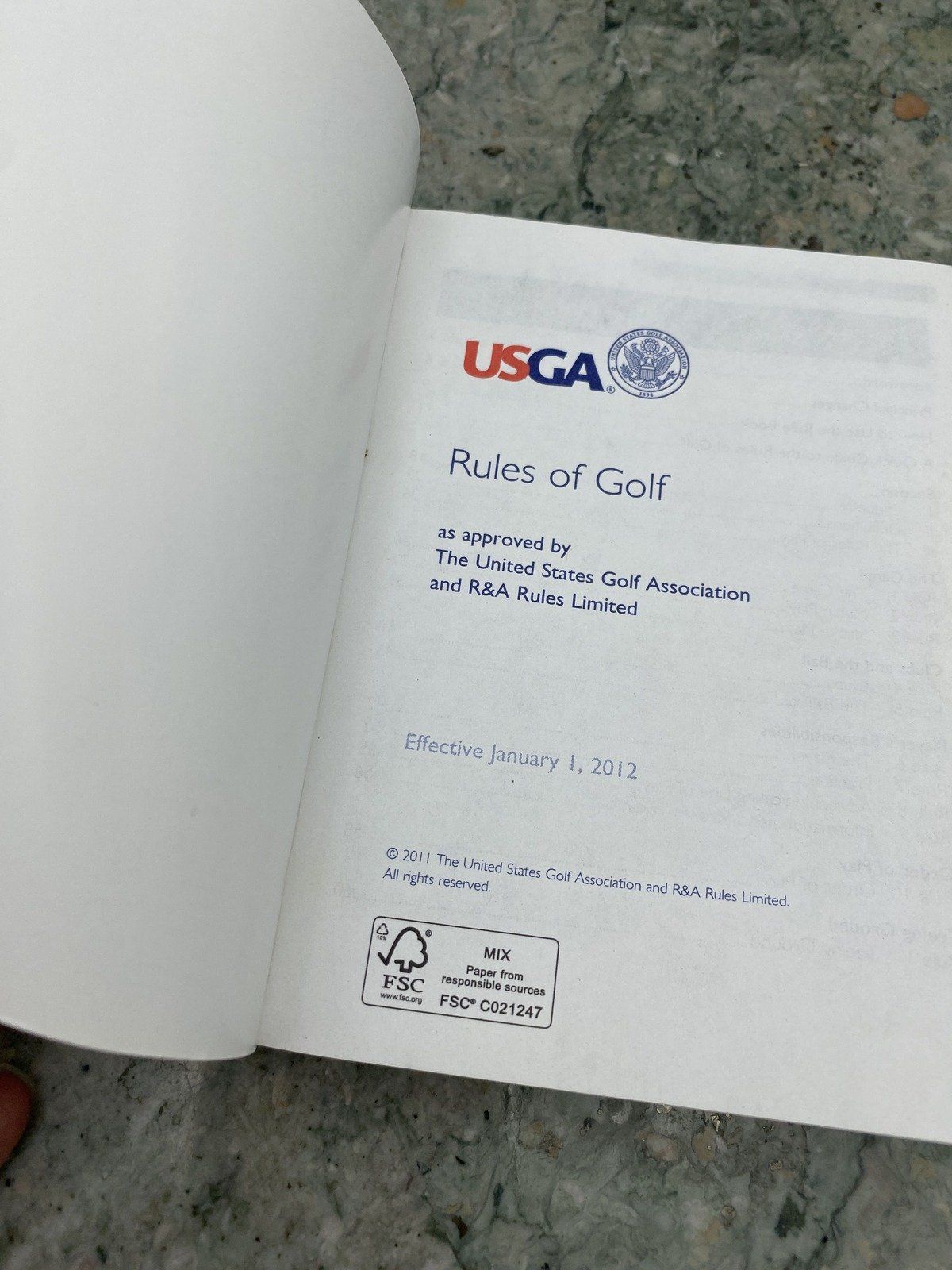 Rules of Golf Rolex Edition USGA Booklet c.2012-2015 3