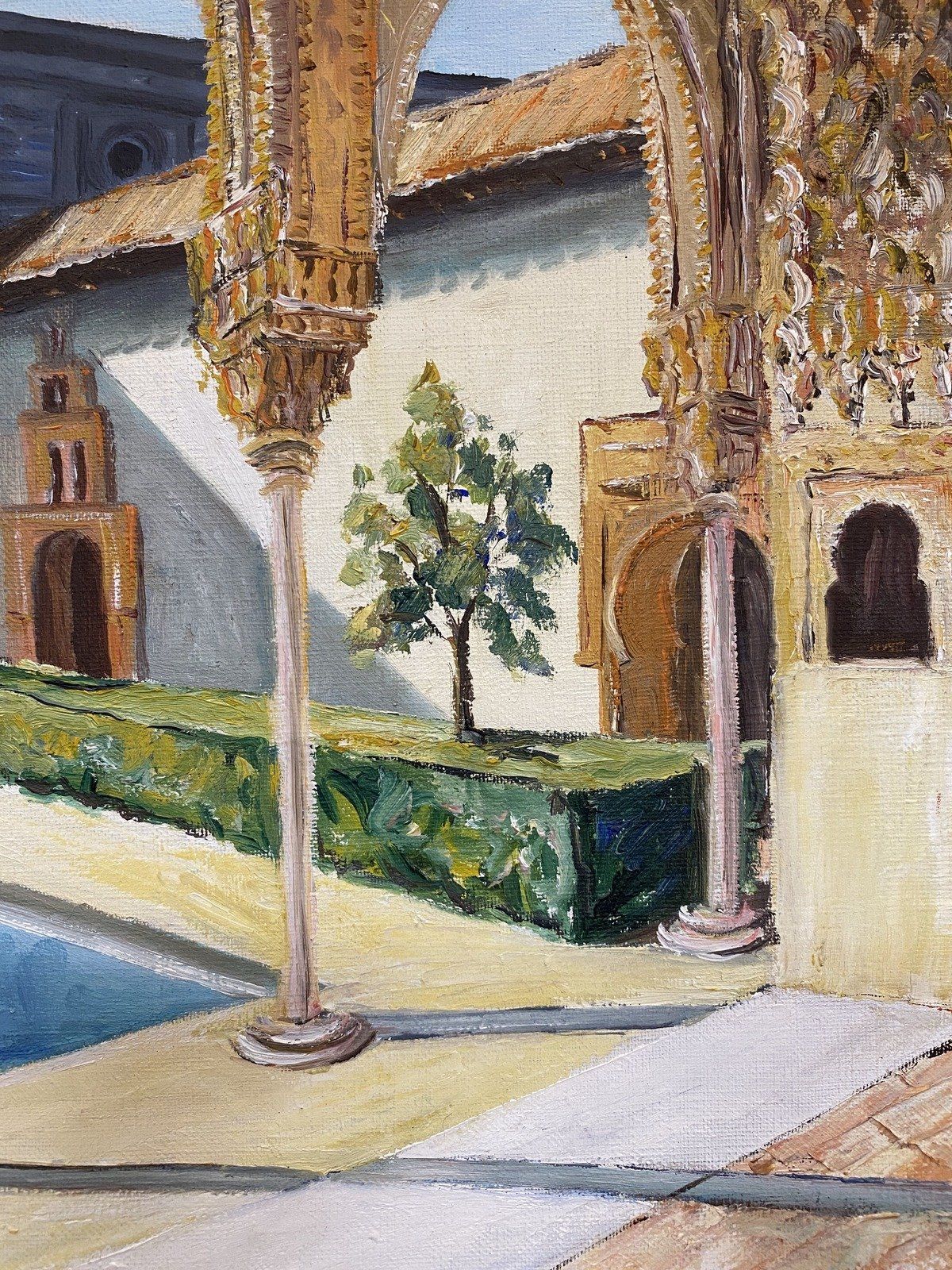 Signed Original Painting of Patio Side Villa 15x12.5 #447 2