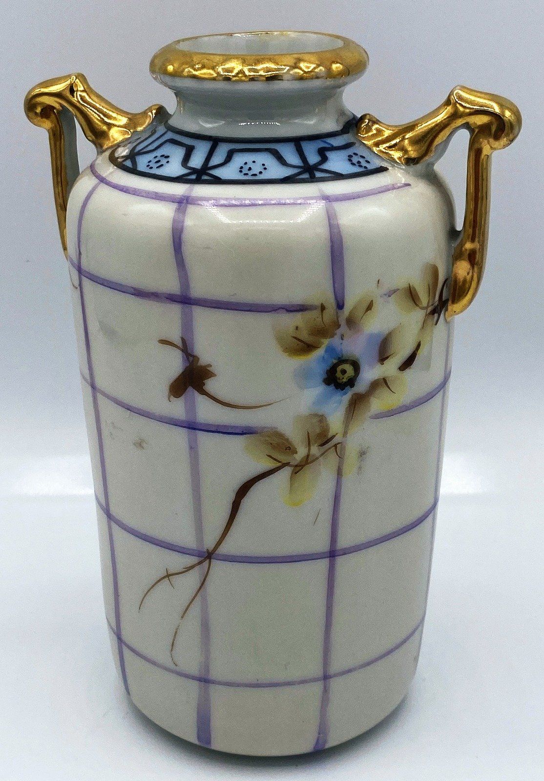 Antique Nippon 2 Handled Vase Green Mark #47 4