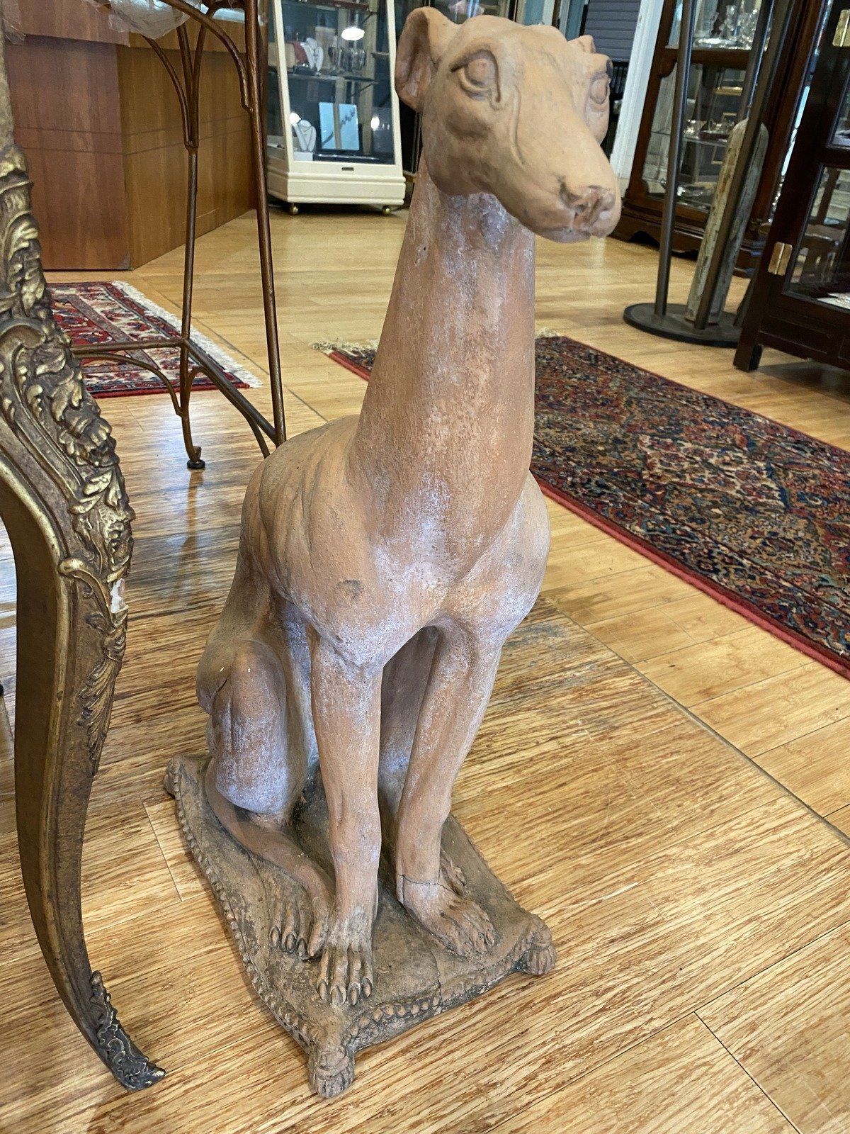 Pair of Terra Cotta Whippet Statues 208 5