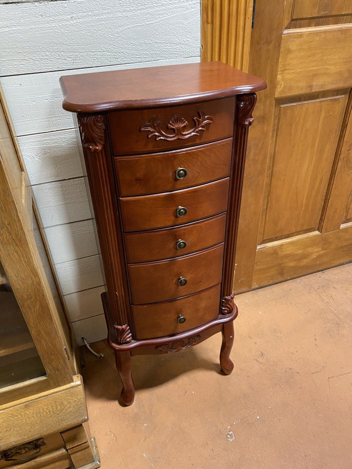 Modern Cherry Jewelry Armoire