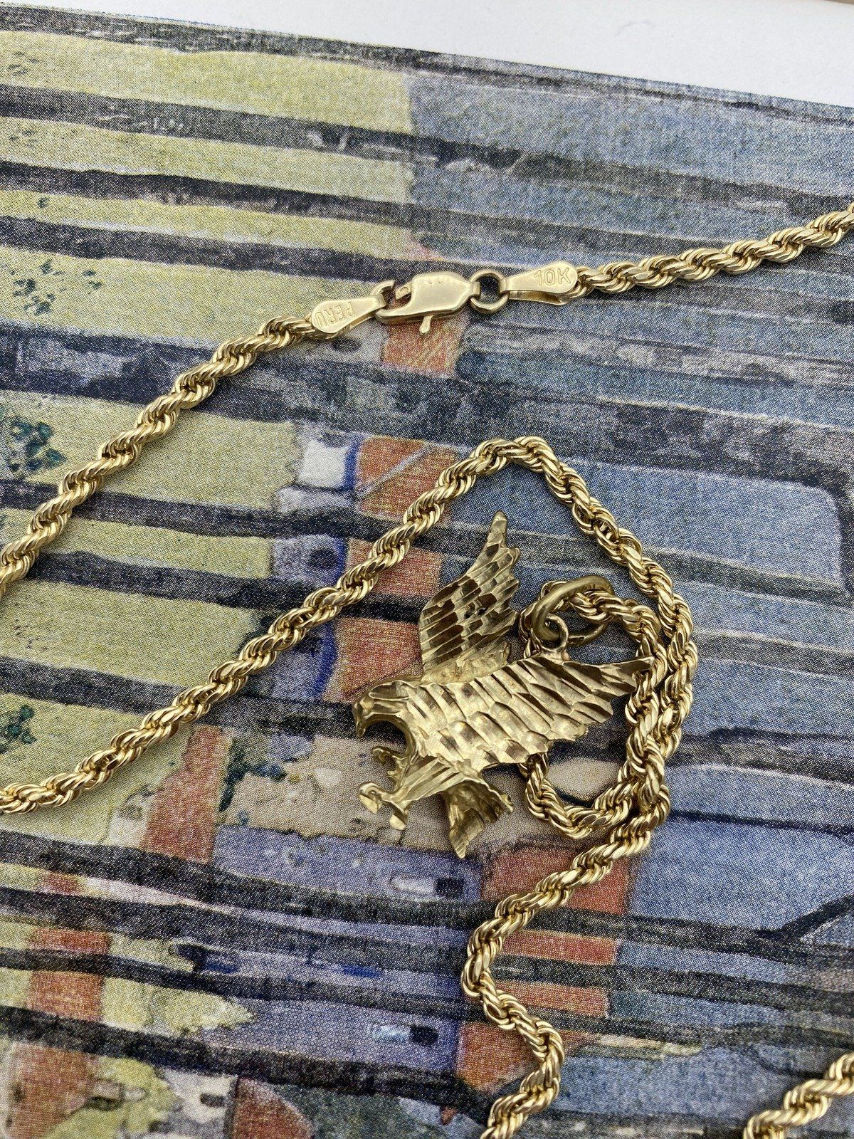 Men's Hollow 10k Gold 3.5mm 20L Rope Chain  6