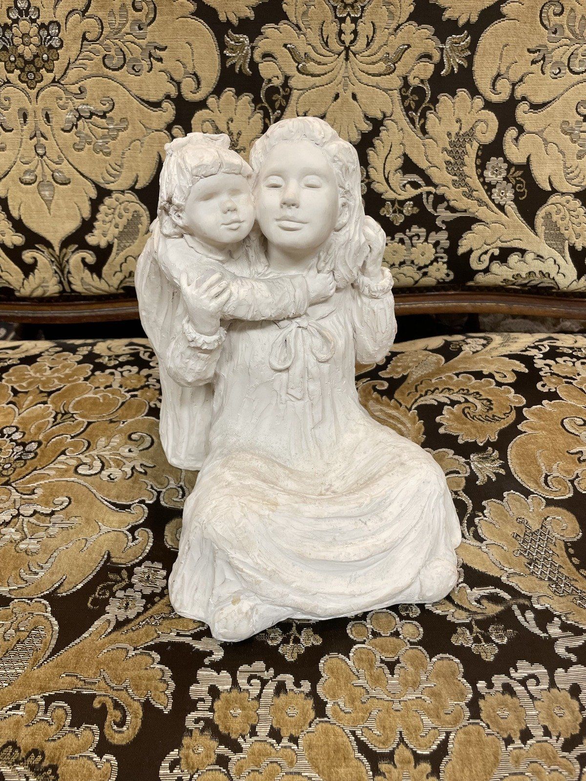 Large Austin Productions Plaster Mother + Child Sculpture Signed Dee Crowley 2