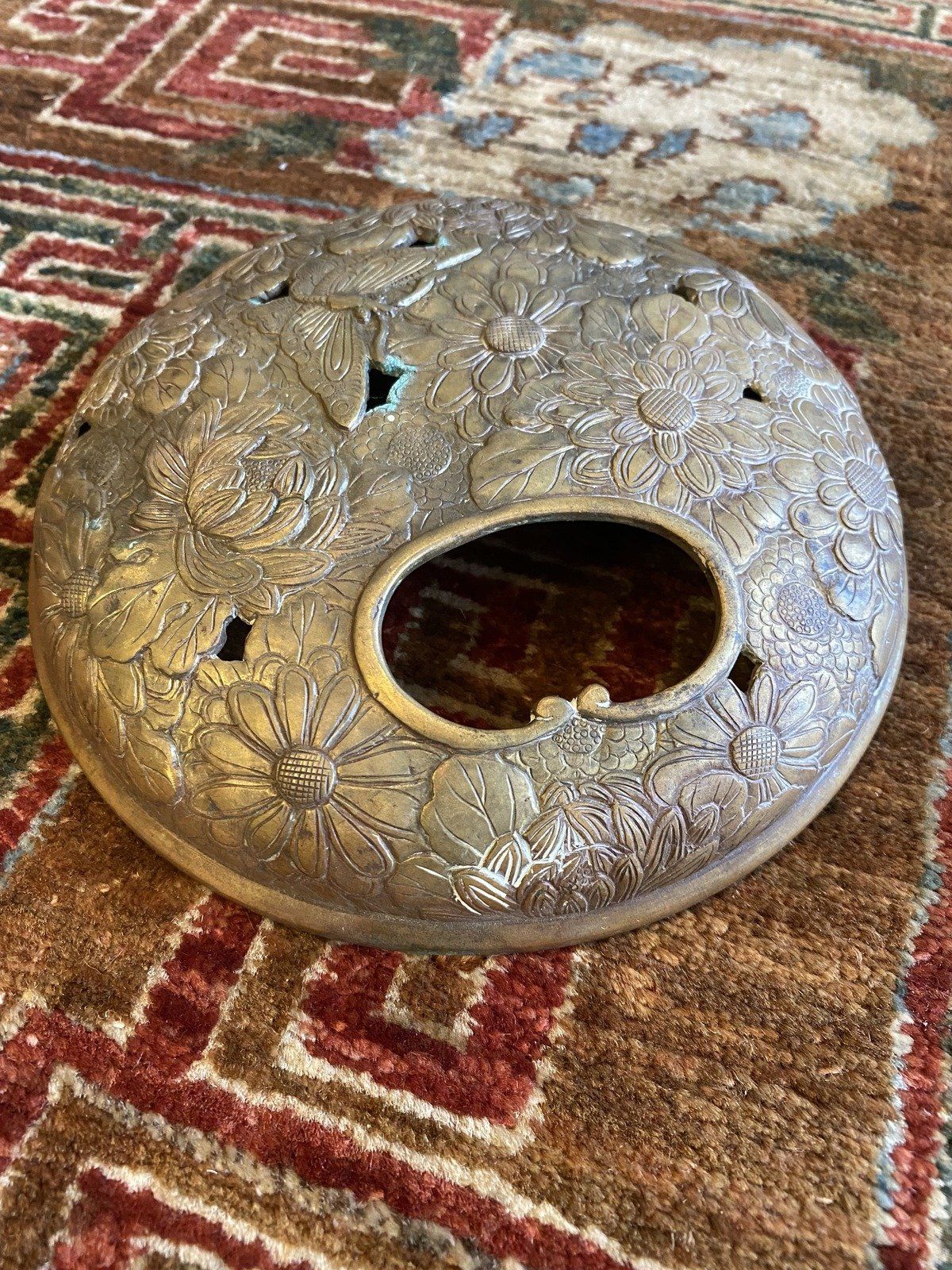 Antique Chinese Brass Butterfly Lid (For Serving/Incense) 3