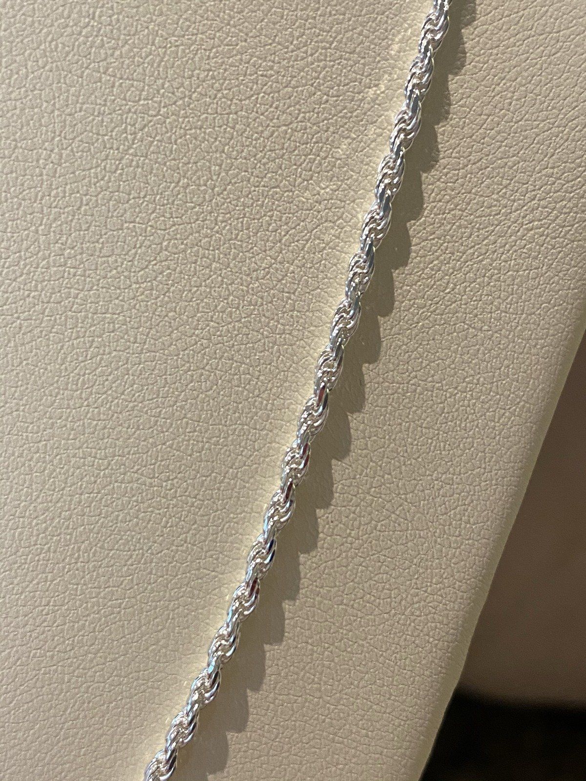 Chain, sterling silver, 2mm French rope, 24 inches. 2