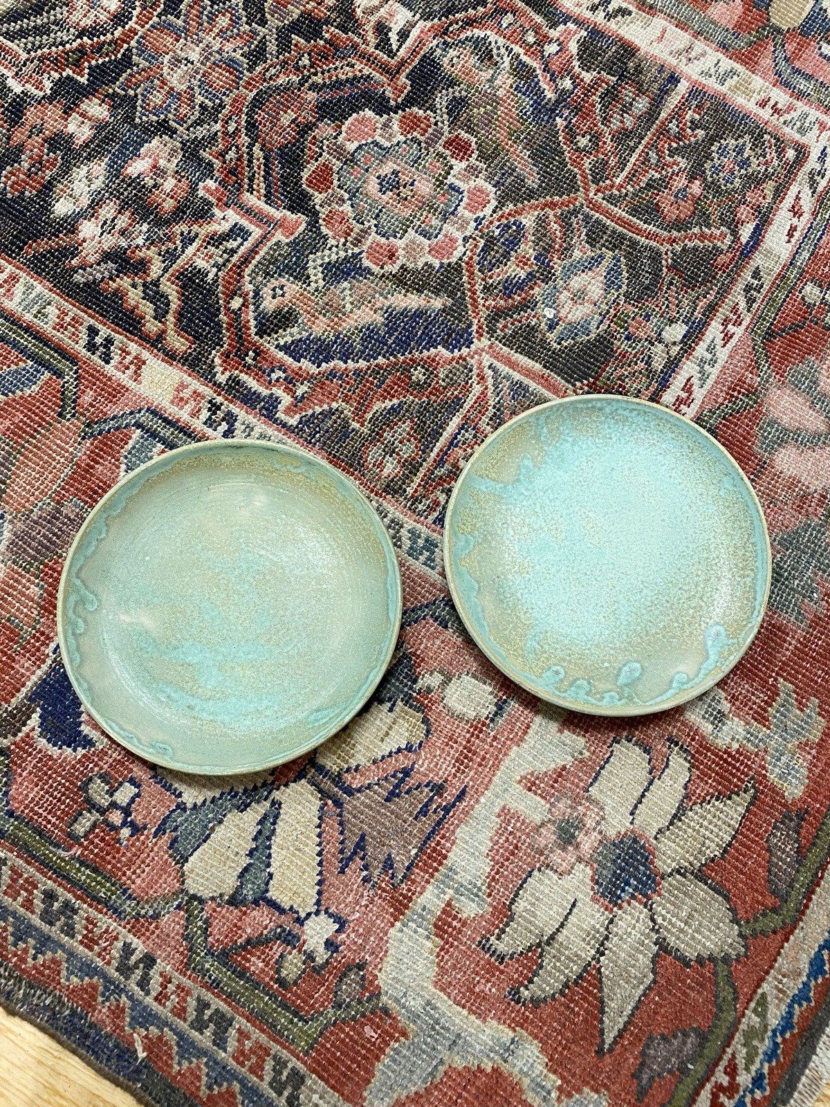 Pair of VTG c.1990s/Early 2000s Stoneware Shearwater Pottery MS 8.75D Dinner Plates 2