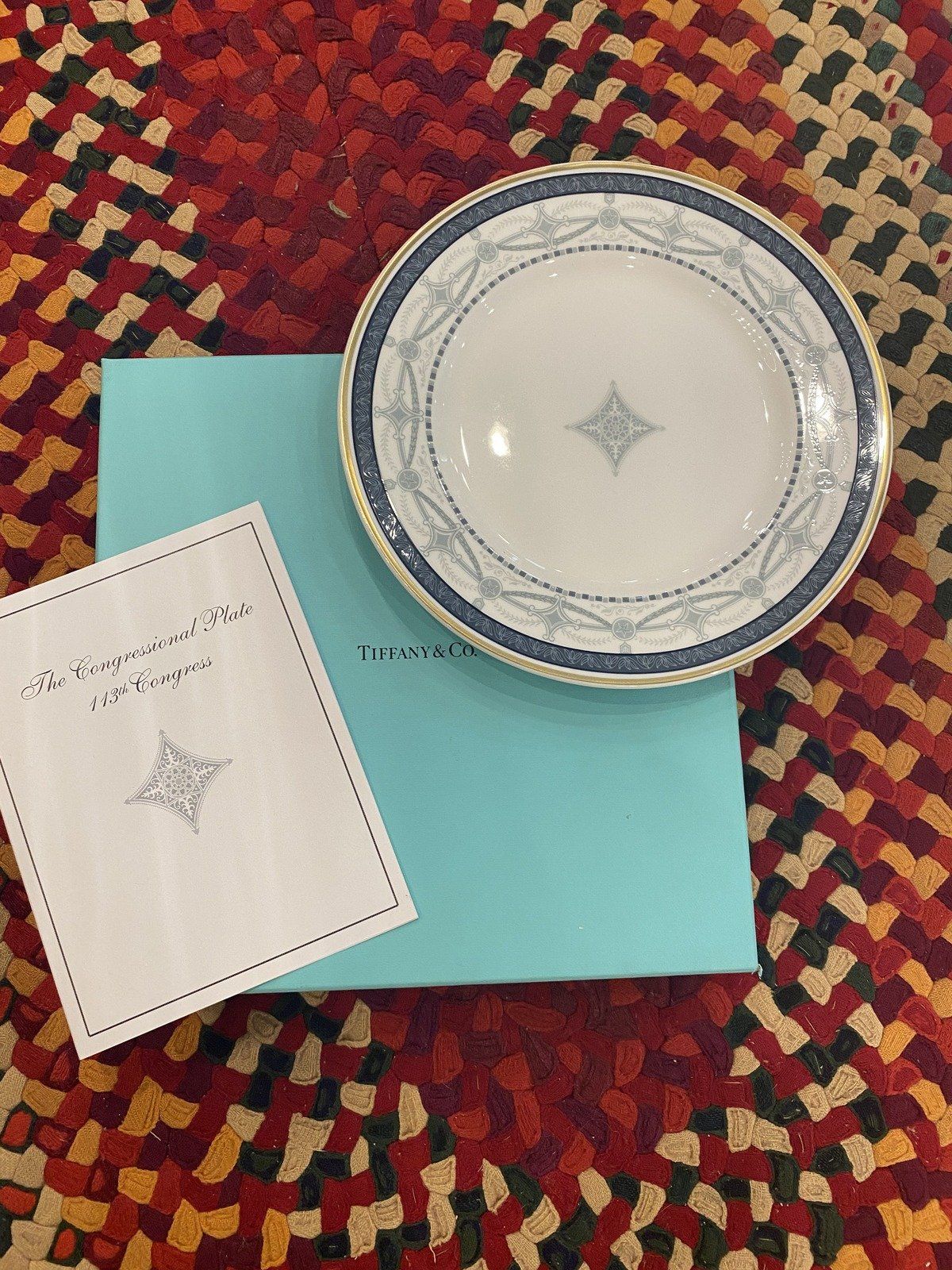 Tiffany & Co. 113th Congressional Gilt Rimmed Commemorative Plate 6