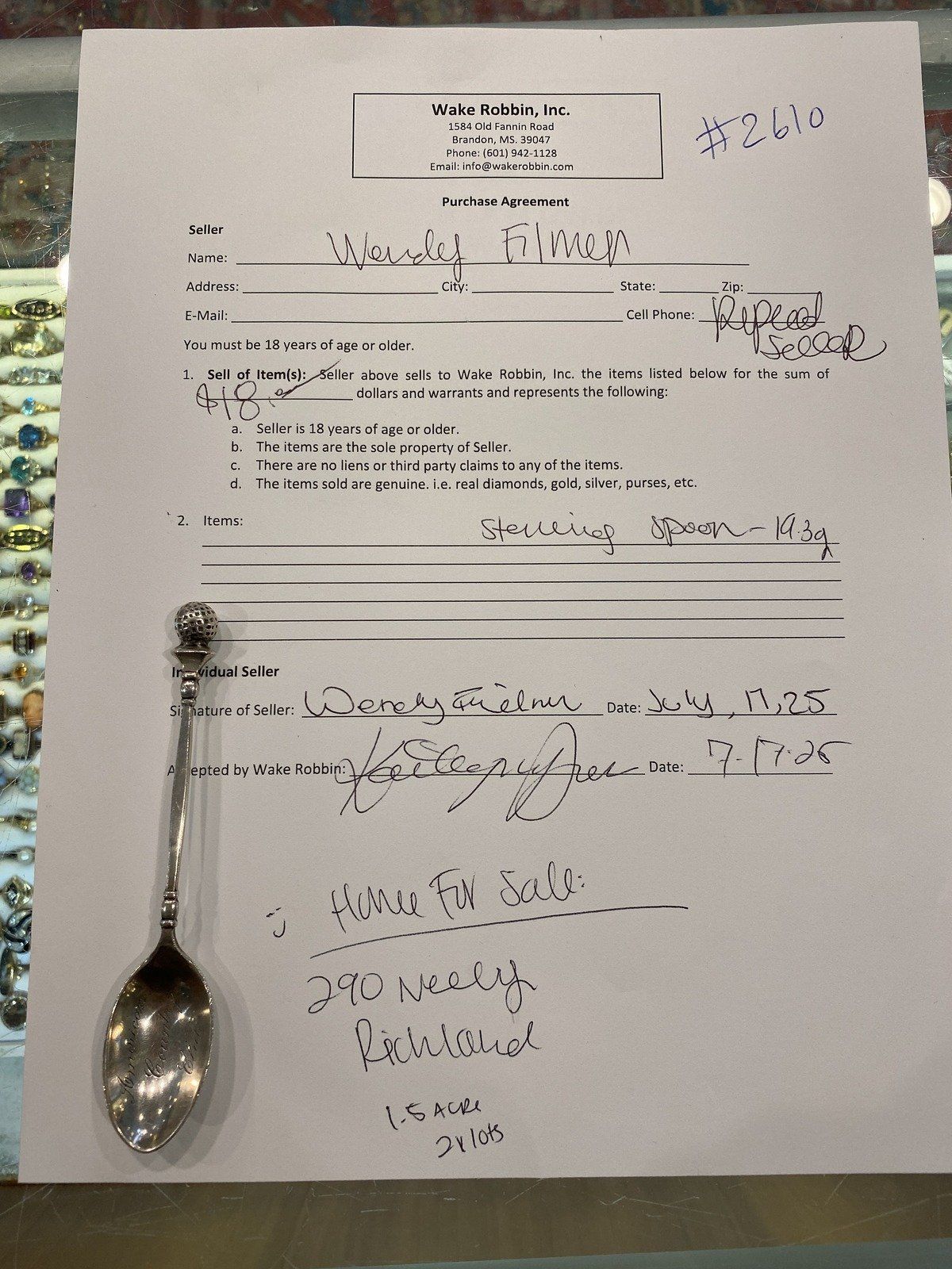 Sterling Silver American Country Club Golf+Tee Spoon 6