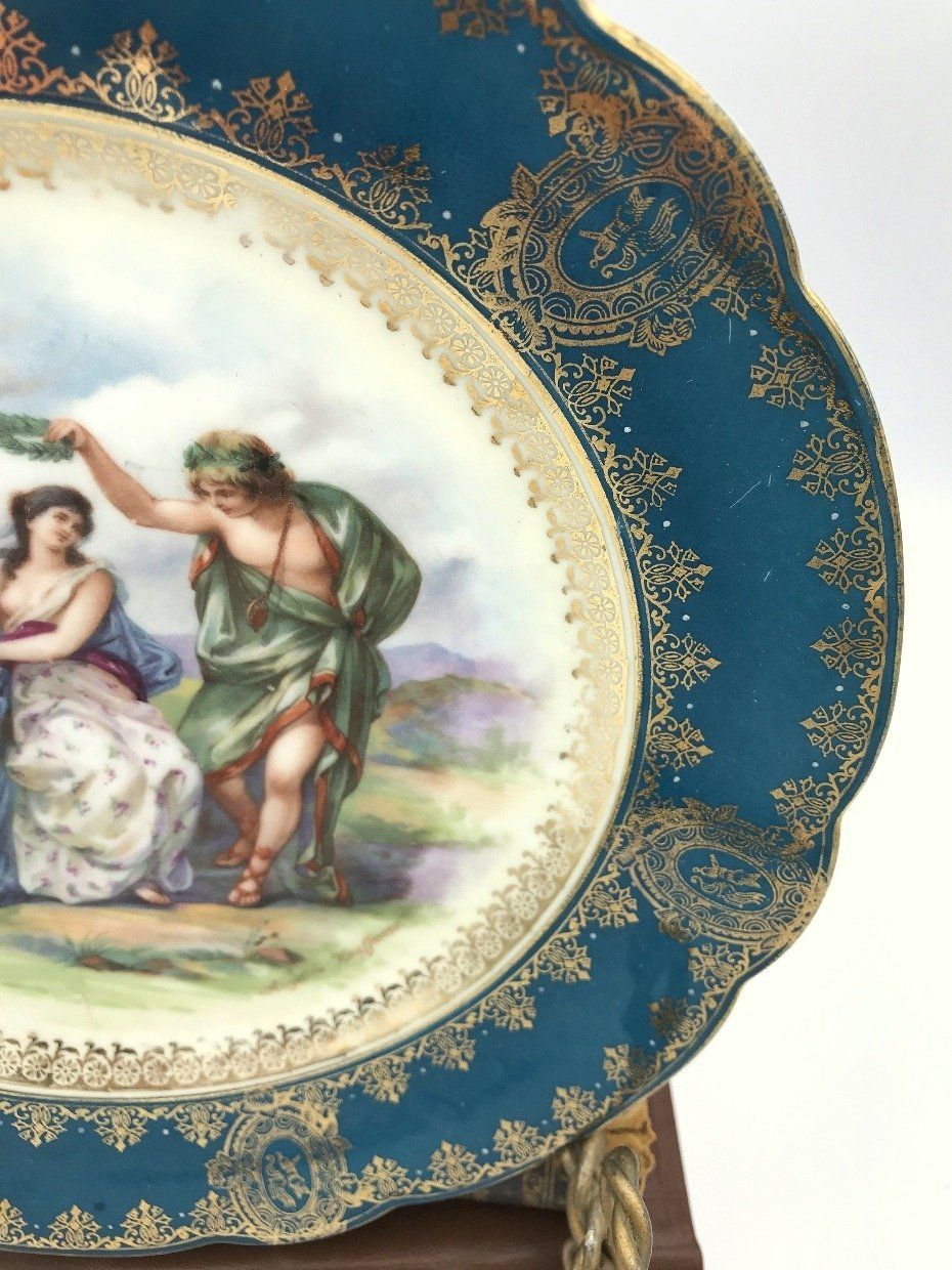 Imperial Crown China Austria Teal Portrait Plate 3