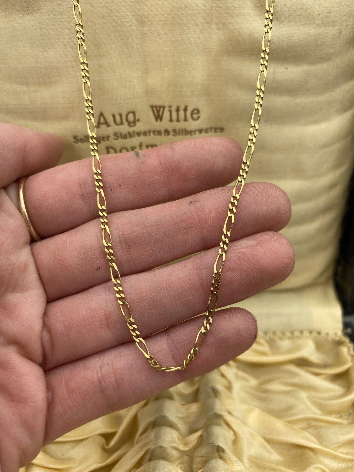 18k Gold 20L Figaro Chain Link Necklace Chain 2