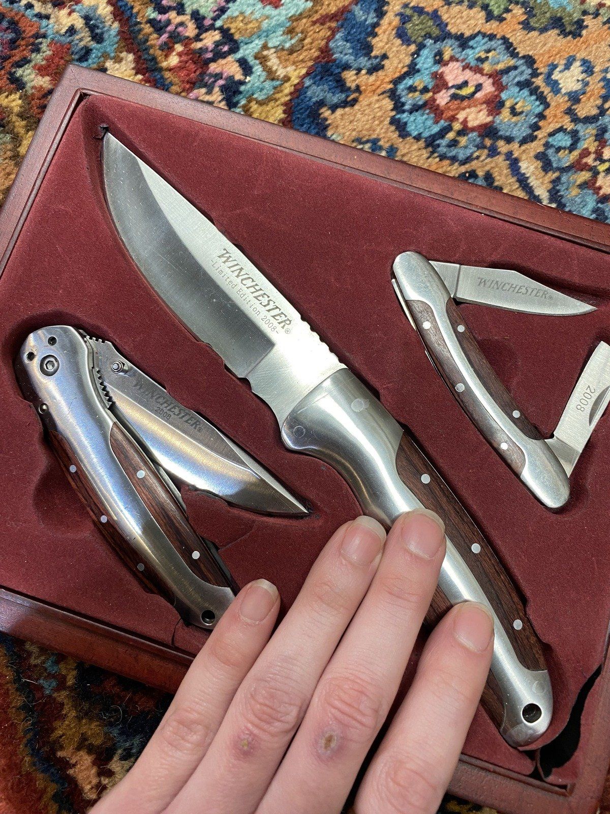Nearly Vintage Winchester c.2008 Limited Ed. 3x Pocket Knife Box Set 4