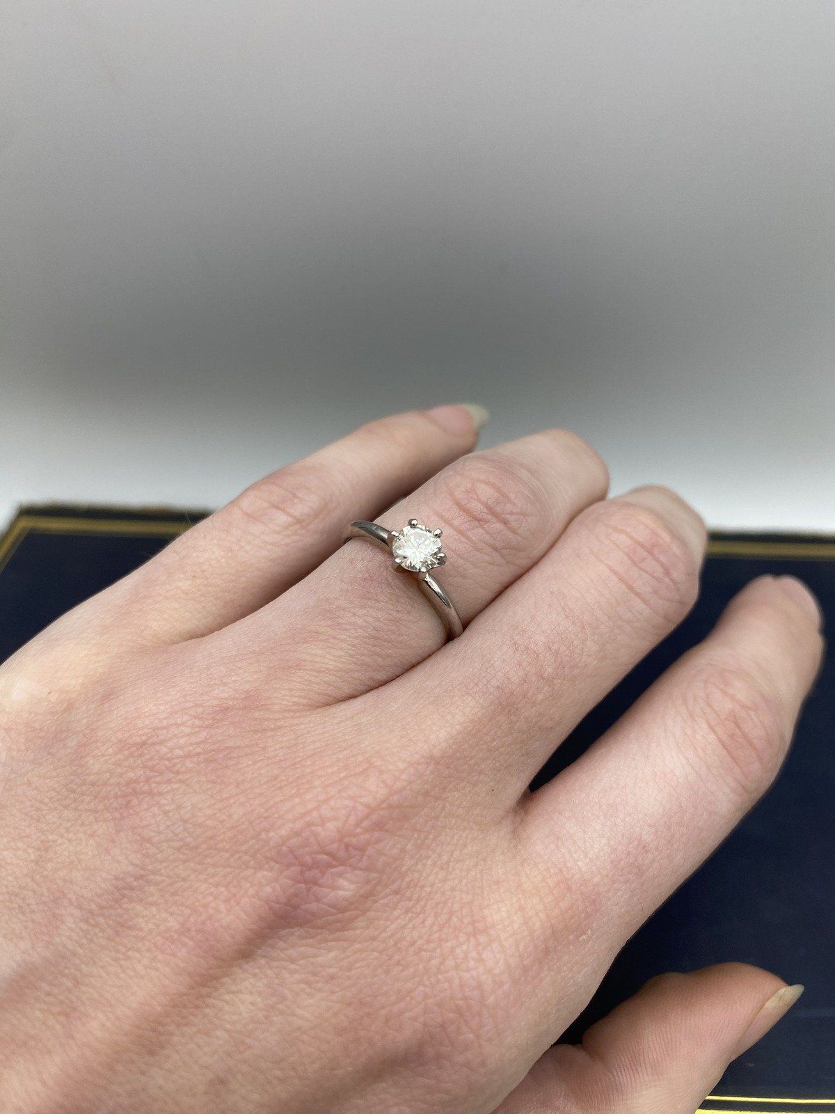 Vintage 14k White Gold Traditional Solitaire .50ct Round Cut Diamond Engagement Ring #2025 6