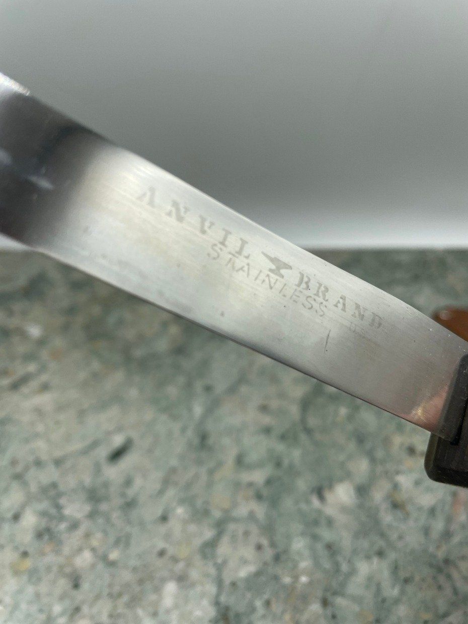 Vintage Anvil Brand USA Made Wood + Stainless Filet Knife 2