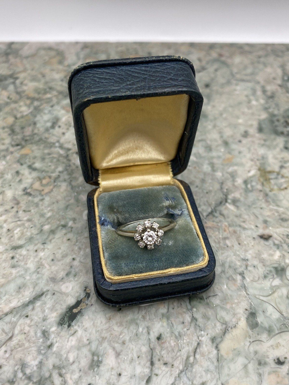 Vintage 14k White Gold Floral .60ctw Diamond Bloom Bridal Ring #2486 2