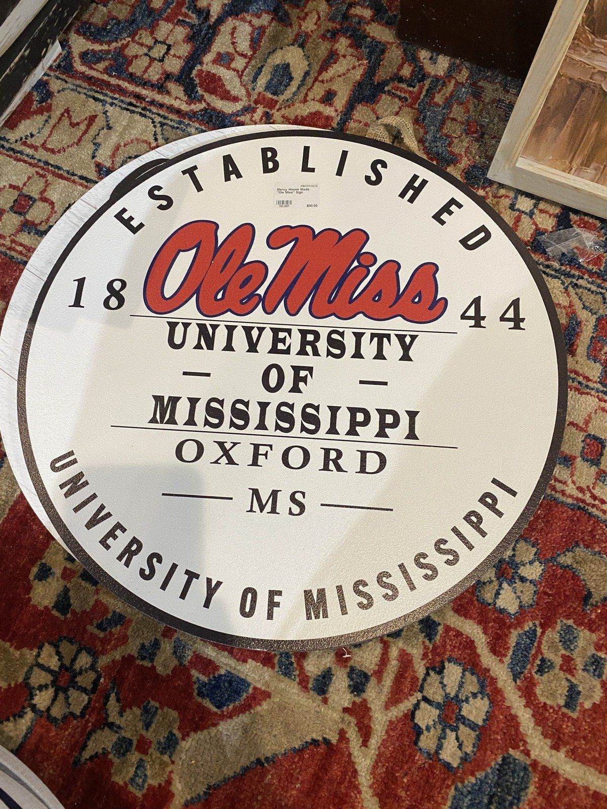 Mercy House Made Ole Miss Sign