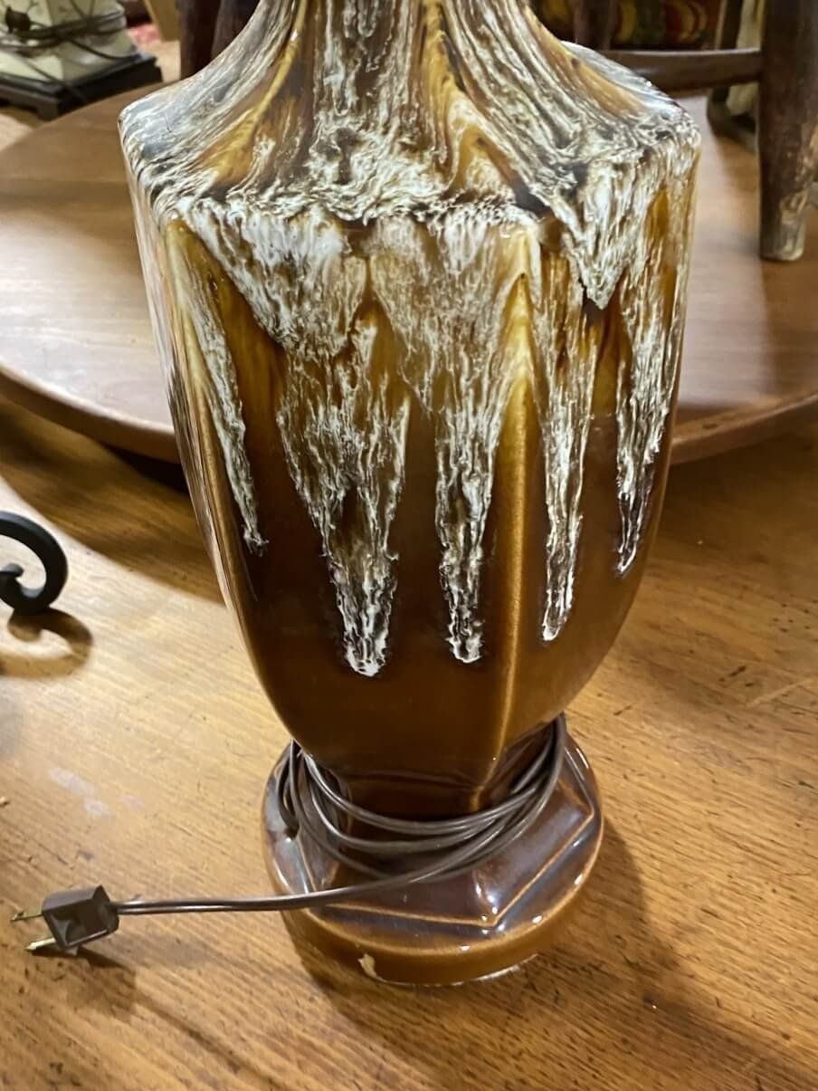 Pair of Vintage Brown Lamps 2