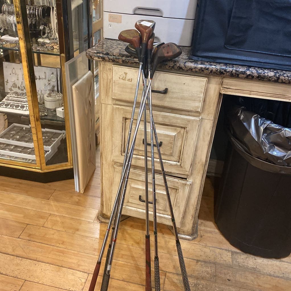 Group of Vintage golf clubs