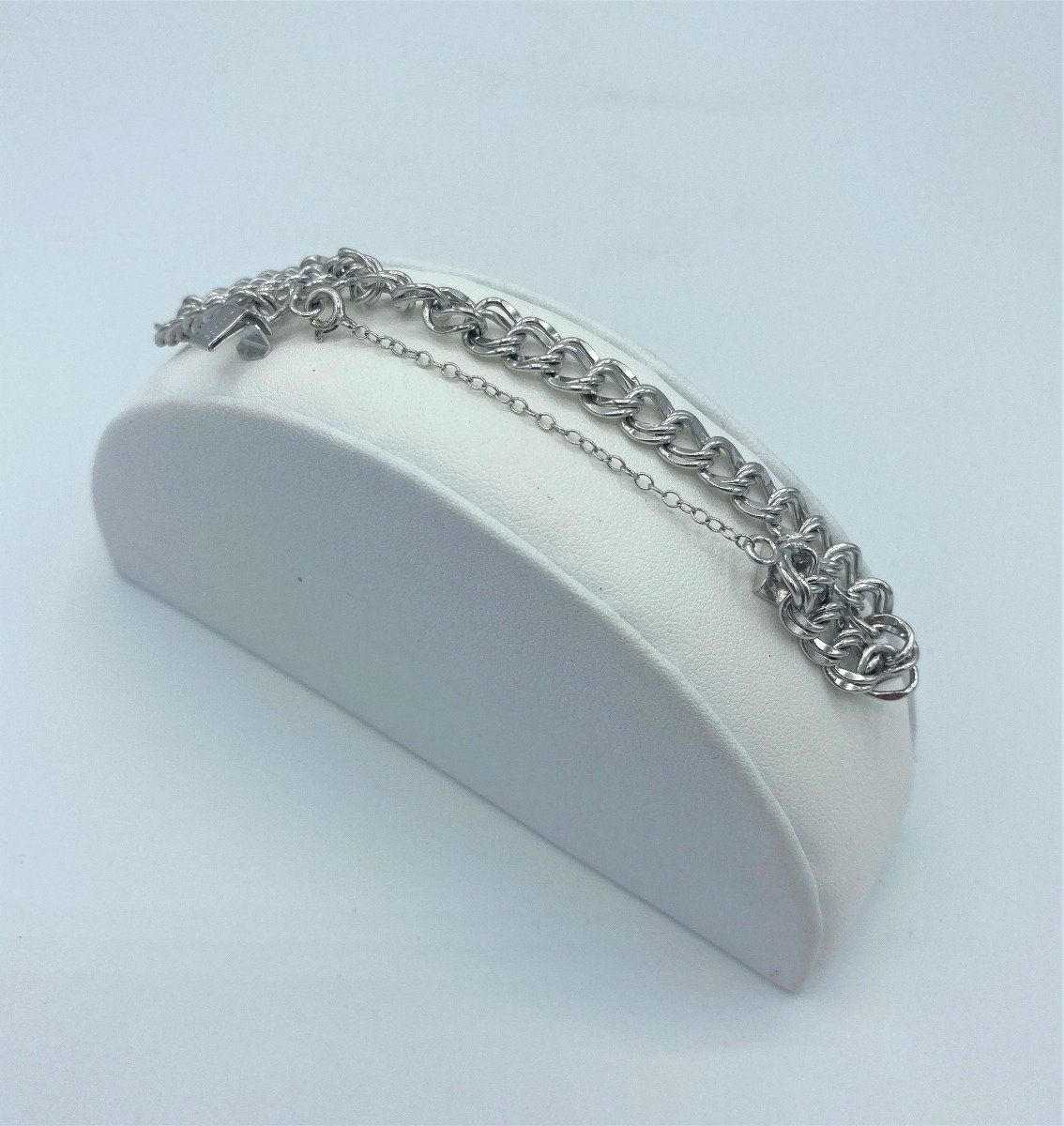 Vintage Forstner Sterling Tennis Charm Bracelet