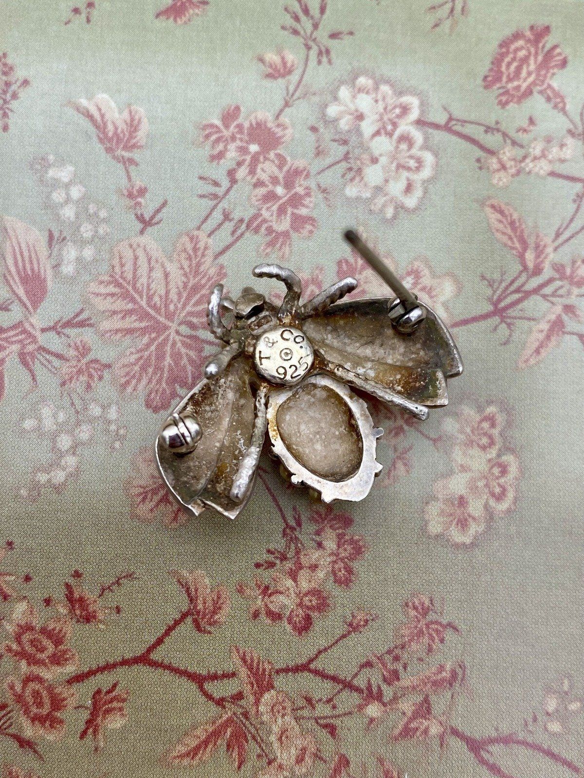Vintage Tiffany & Co. Sterling Silver + 18k Grommet Bubble Bee Pin 3