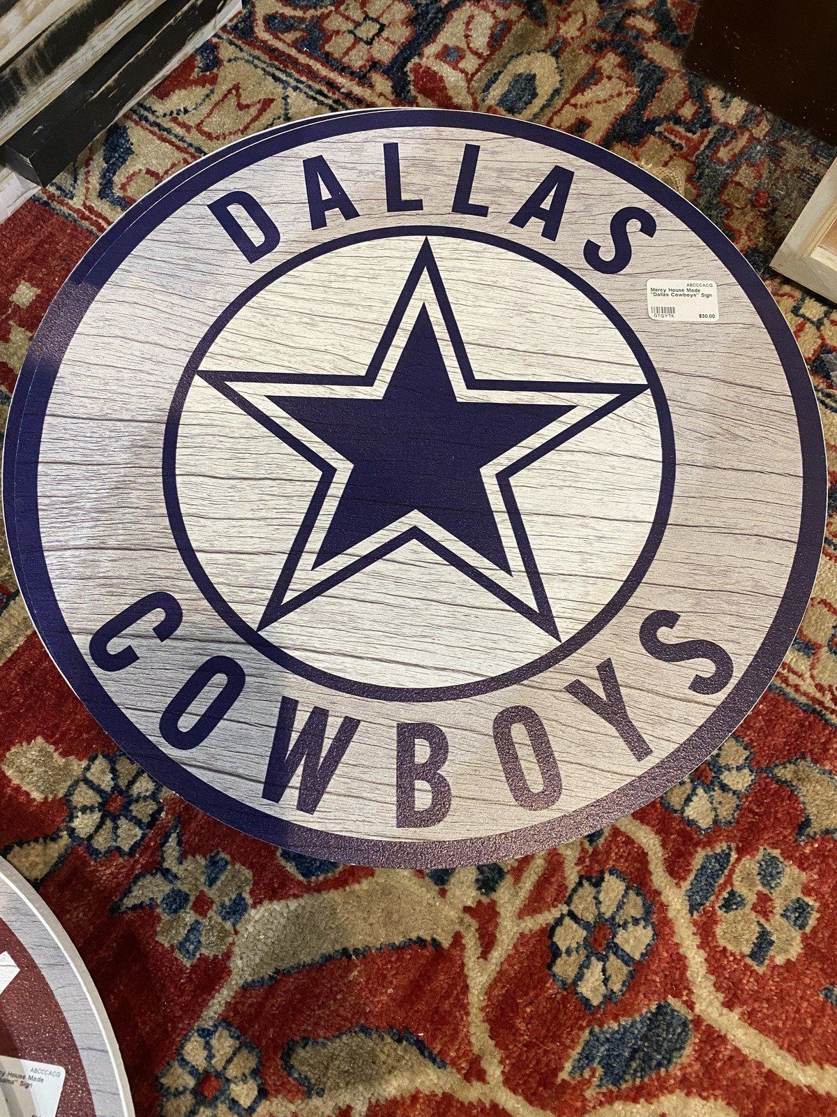 Mercy House Made Dallas Cowboys Sign