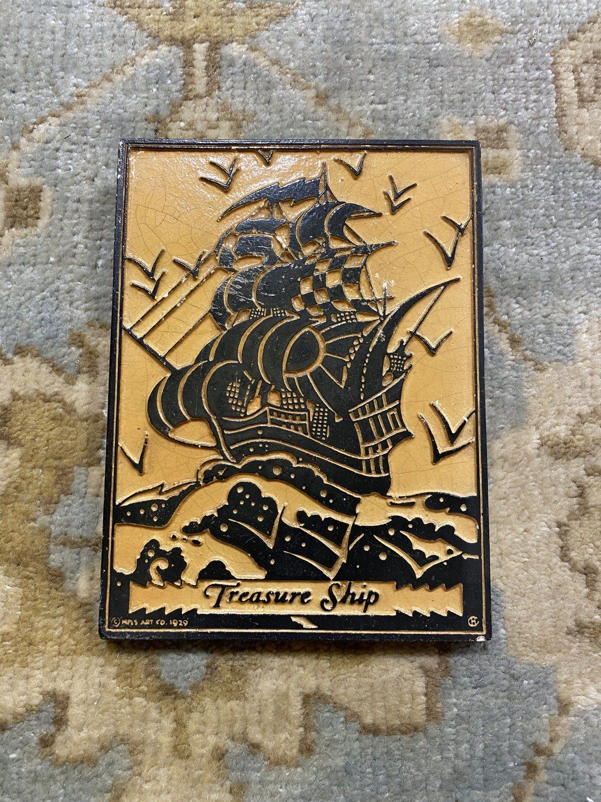 Vintage c.1930s/40s Mas. Art Co. Treasure Ship Plaster Wall Mount