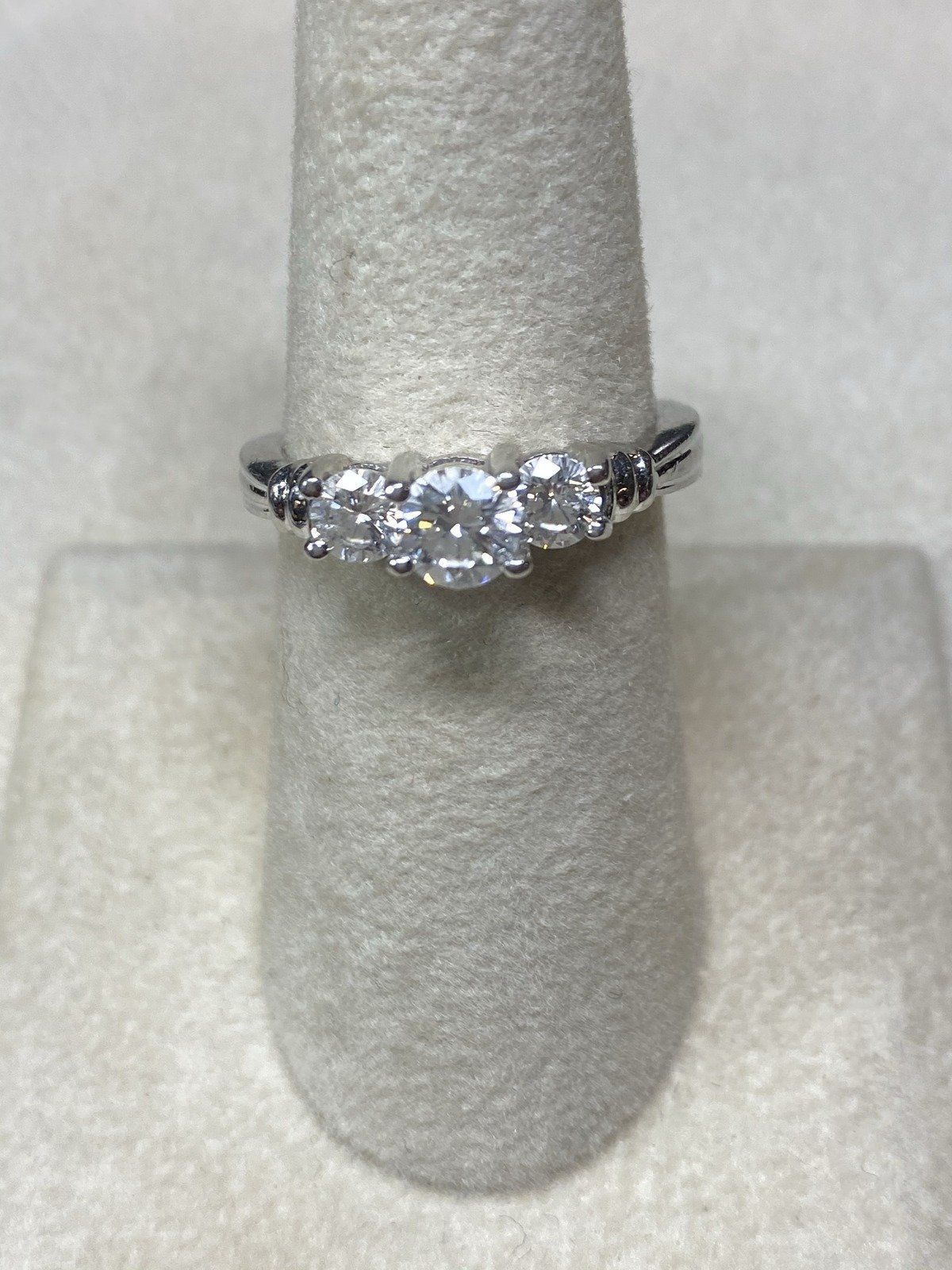Platinum Diamond Wedding Ring with Brilliant Cut Diamonds Size 7 Center Diamond is .85+ carats 2