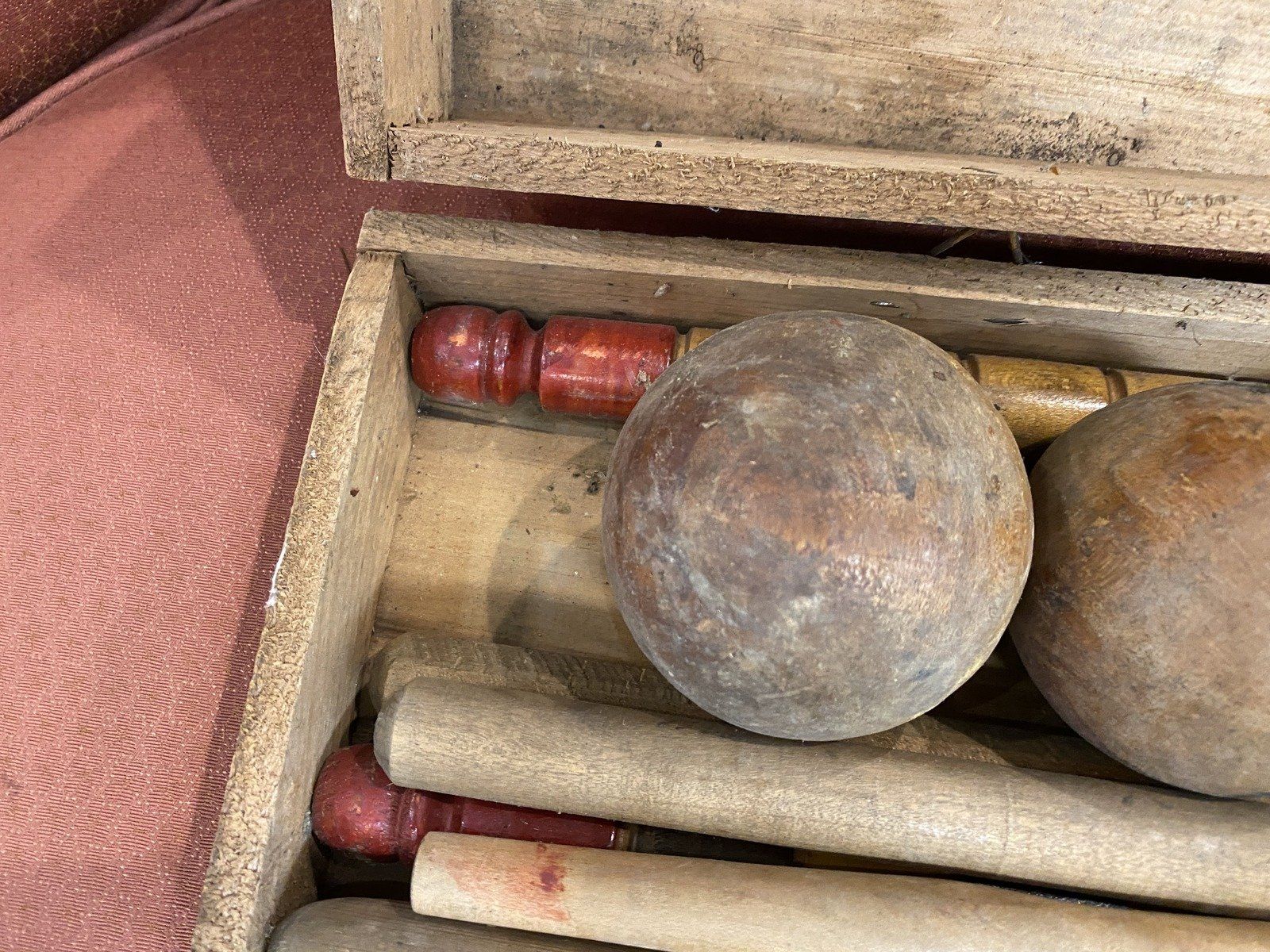 Antique Victorian Morgan & Lindsey Croquet Set in Orig. Box 4