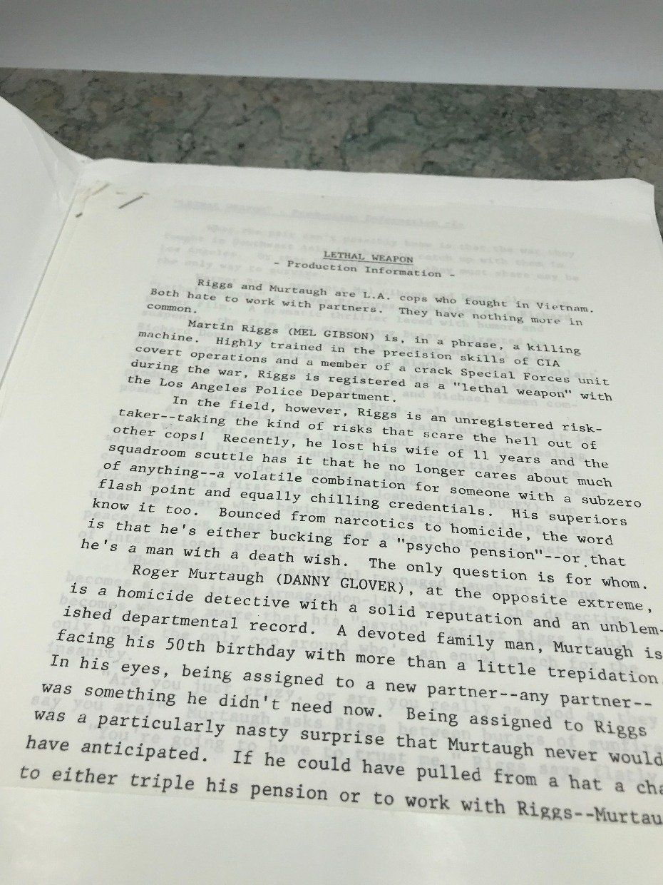 Lethal Weapon Press Kit 1987 3