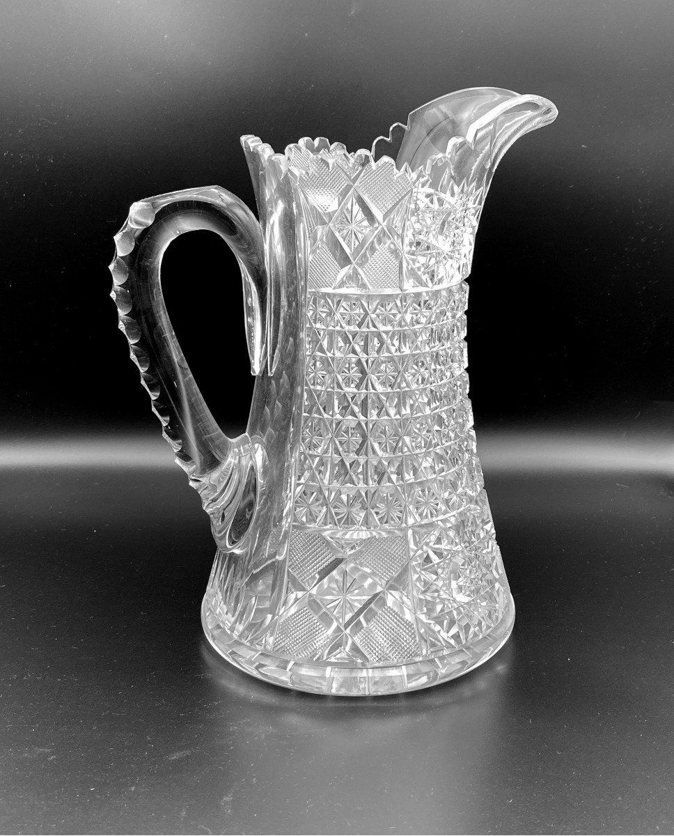 Cut Glass Pitcher Arcadia Pattern Sterling Glass Co