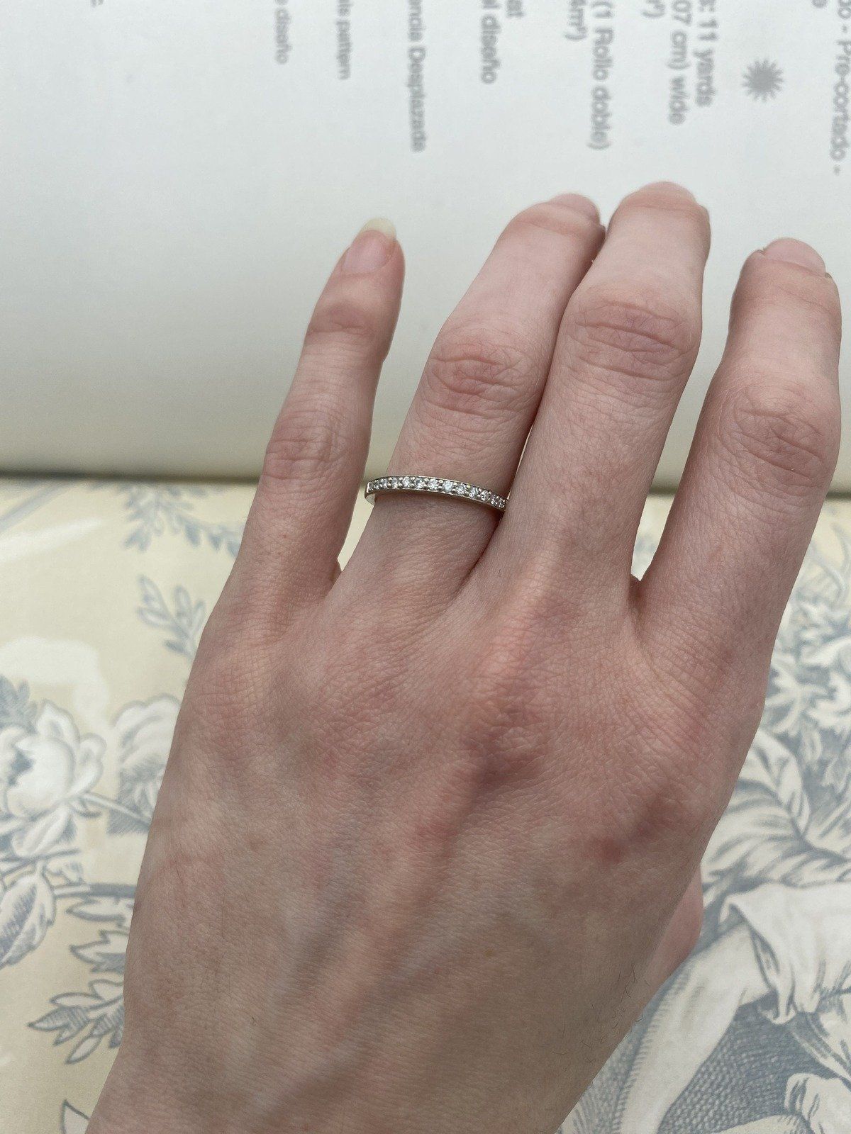 14k White Gold Ladies Pave Channel Set Diamond Ring Band 4